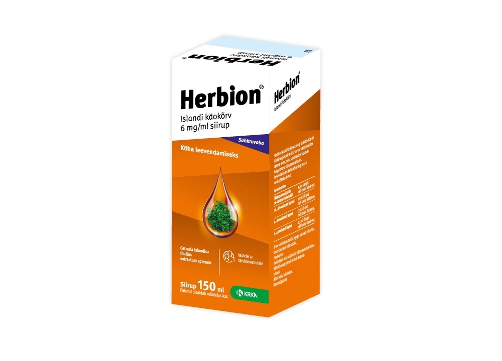HERBION ISLANDI KÄOKÕRV SIIRUP 6MG/1ML 150ML N1 - Tootepilt 