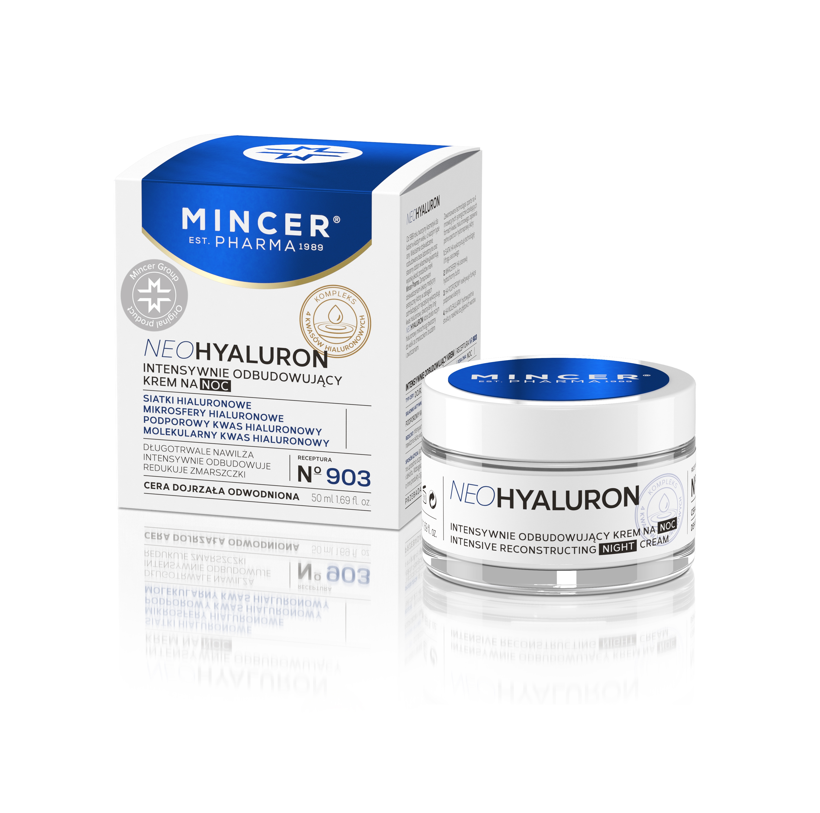 MINCER PHARMA NEO HYALURON ÖÖKREEM KORTSUDEVASTANE 50ML - Tootepilt 