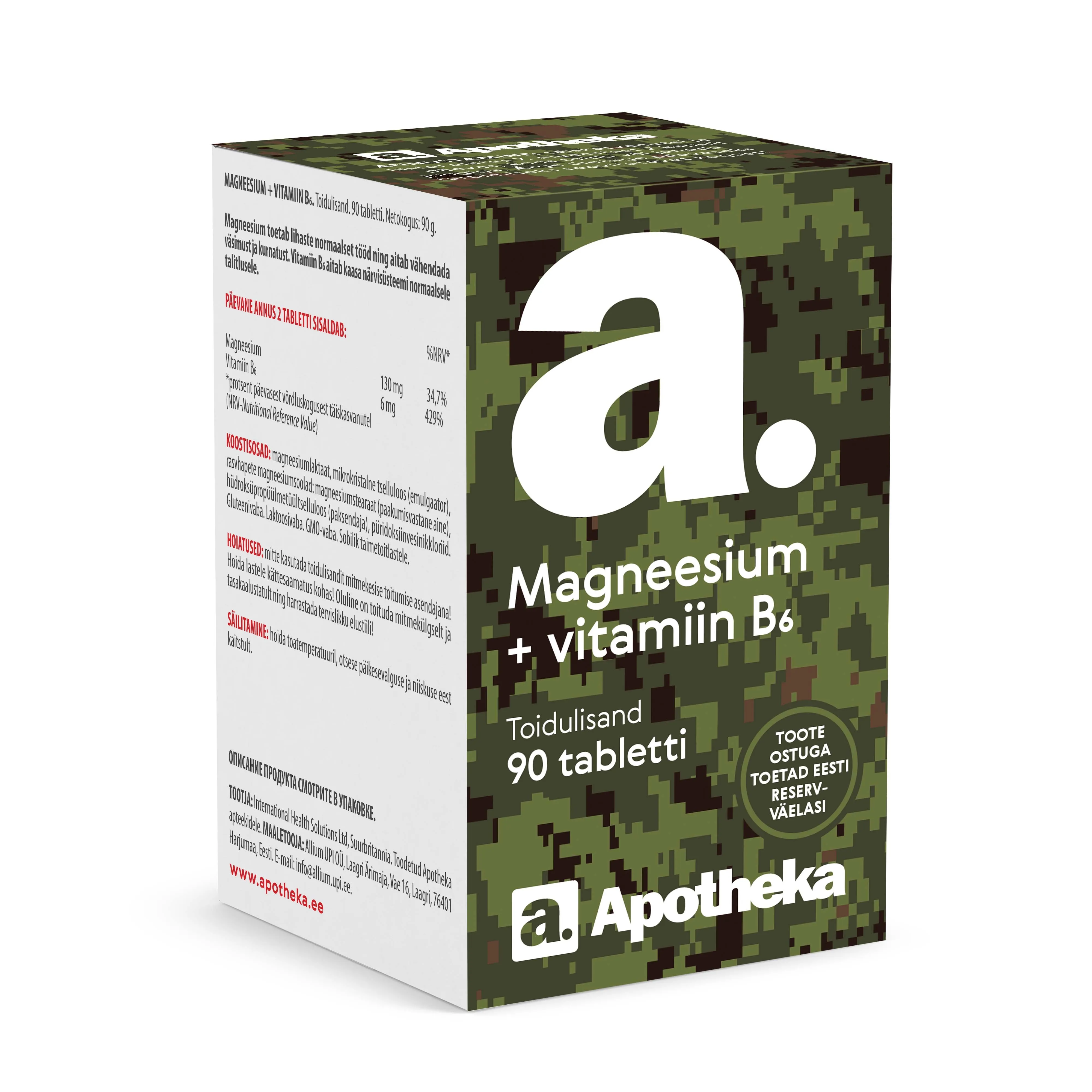 A. MAGNEESIUM +VITAMIIN B6 TBL N90 - Tootepilt 2