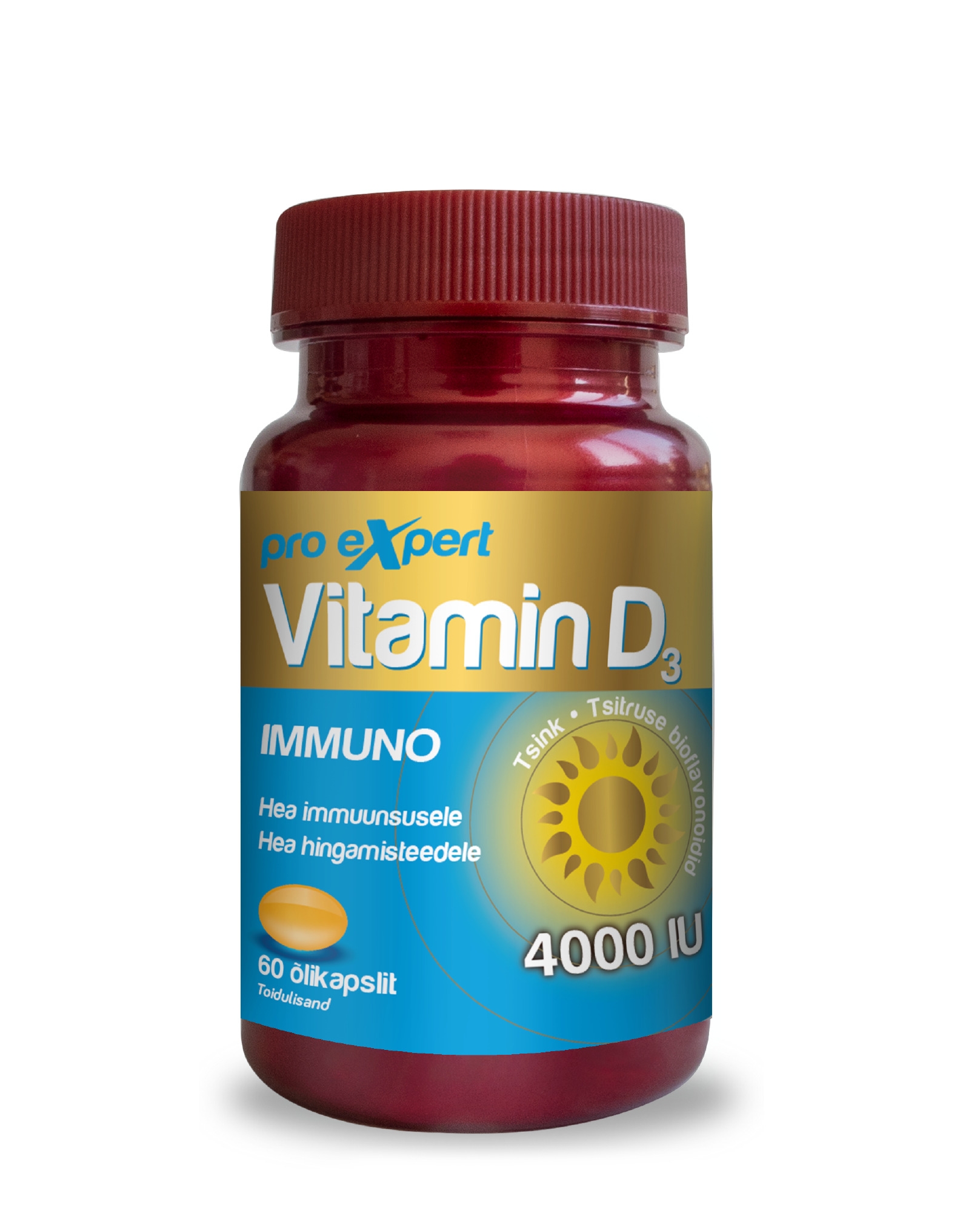 VITAMIN D3 PRO EXPERT 4000IU IMMUNO KAPSLID N60 - Tootepilt 