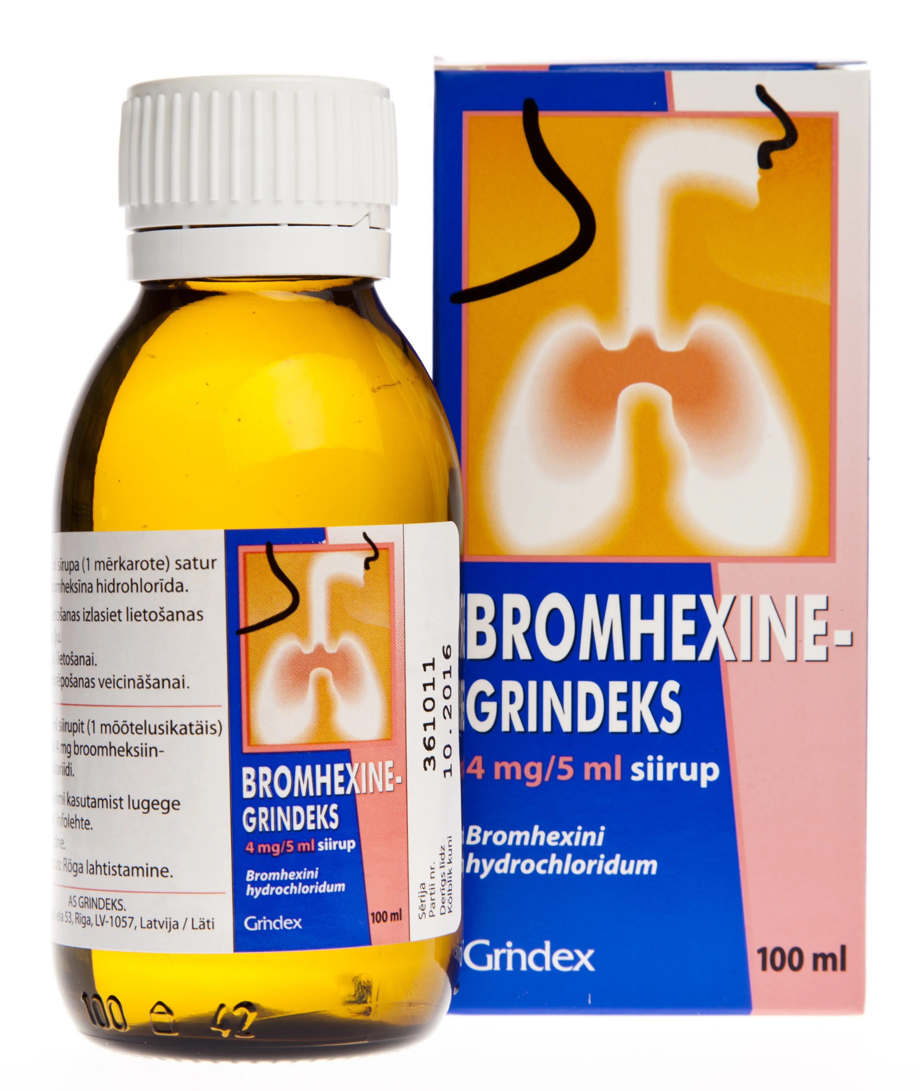 BROMHEXINE-GRINDEKS SIIRUP 0,8MG/ML 100ML N1 - Tootepilt 