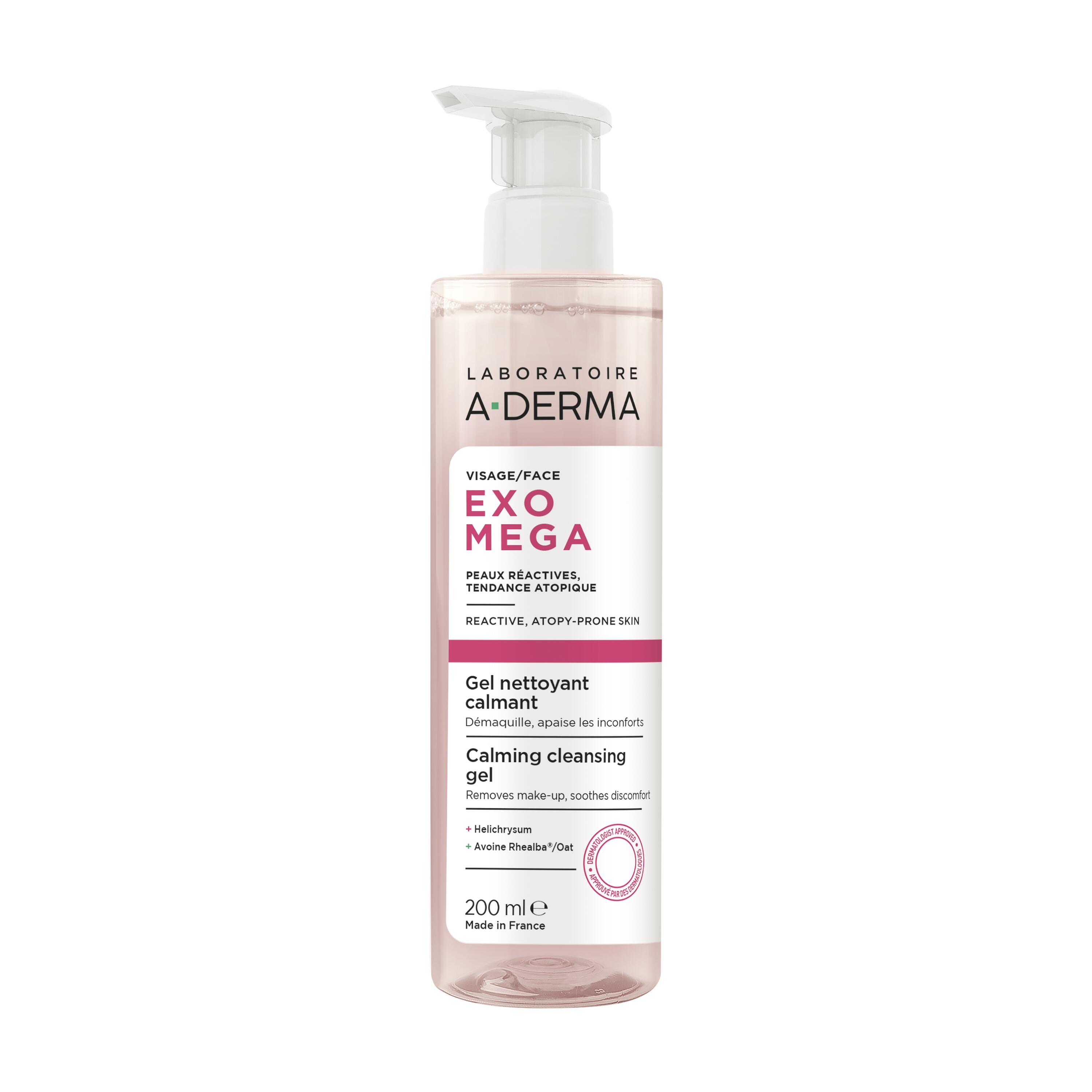 A-DERMA EXOMEGA NÄO PUHASTUSGEEL RAHUSTAV 200ML - Tootepilt 