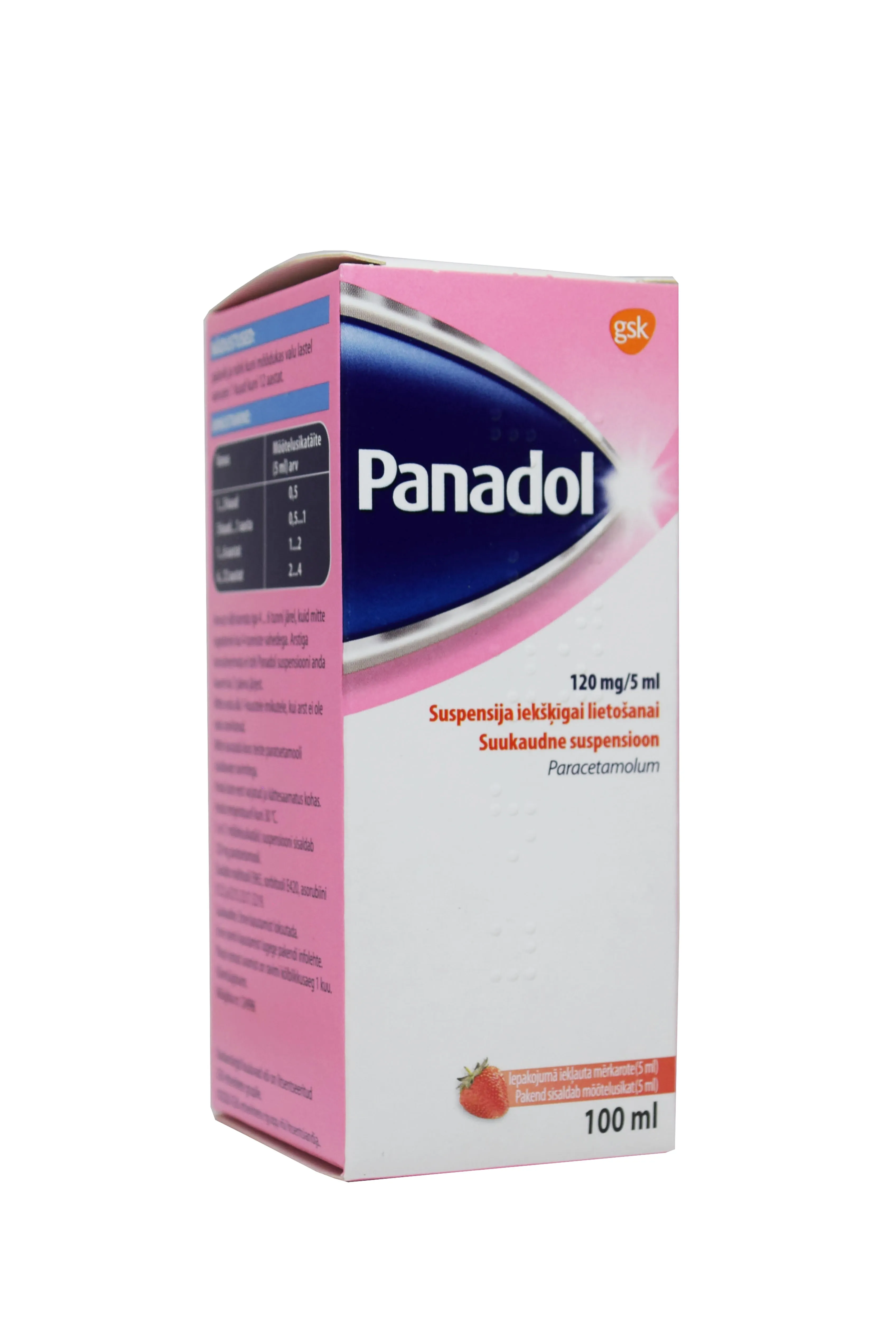 PANADOL SUUKAUDNE SUSP 120MG/5ML 100ML - Tootepilt 
