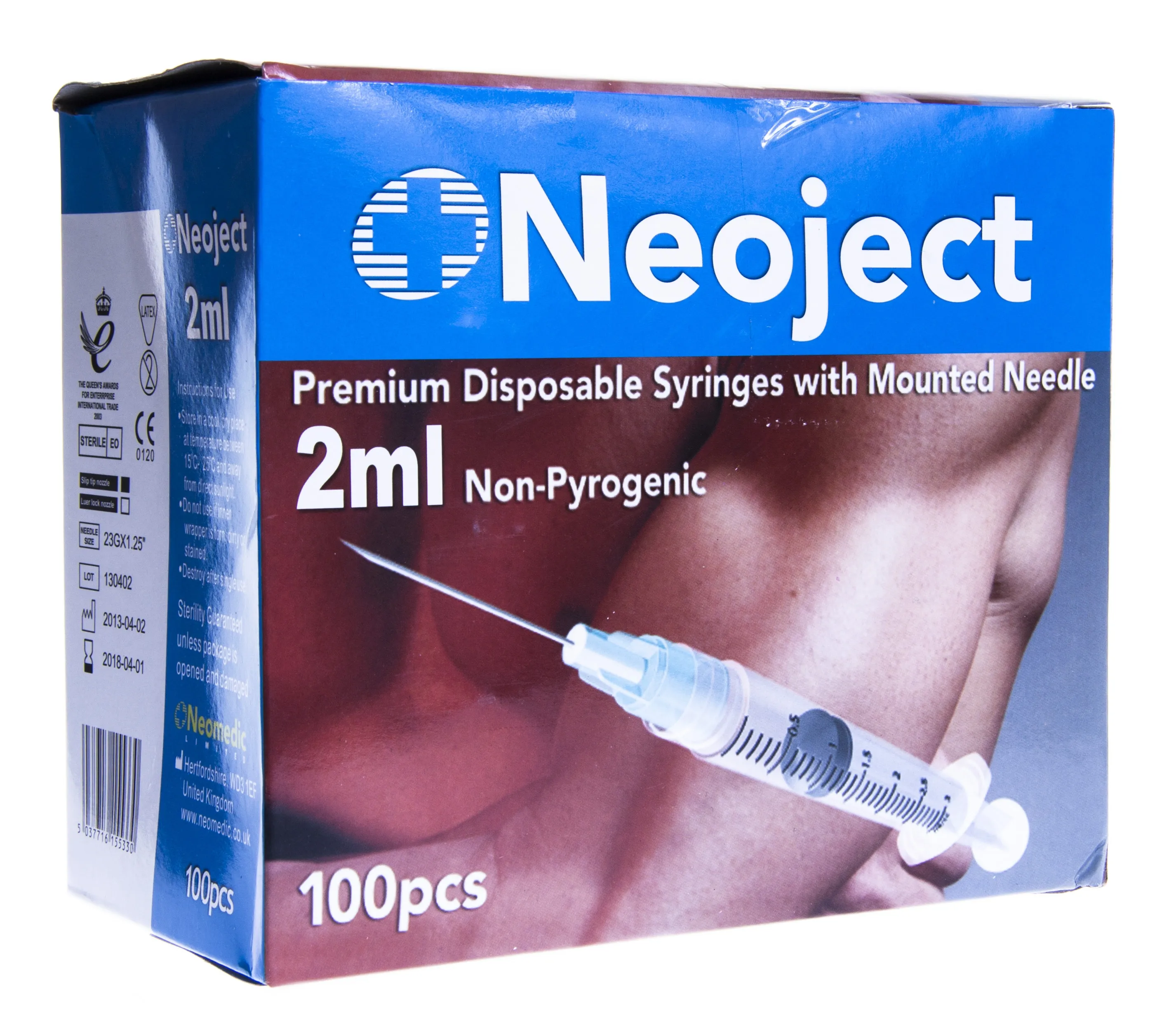SÜSTAL NÕELAGA NEOJECT 2ML 3 OSALINE (23G) N100 /SLIP TIP/ - Tootepilt 