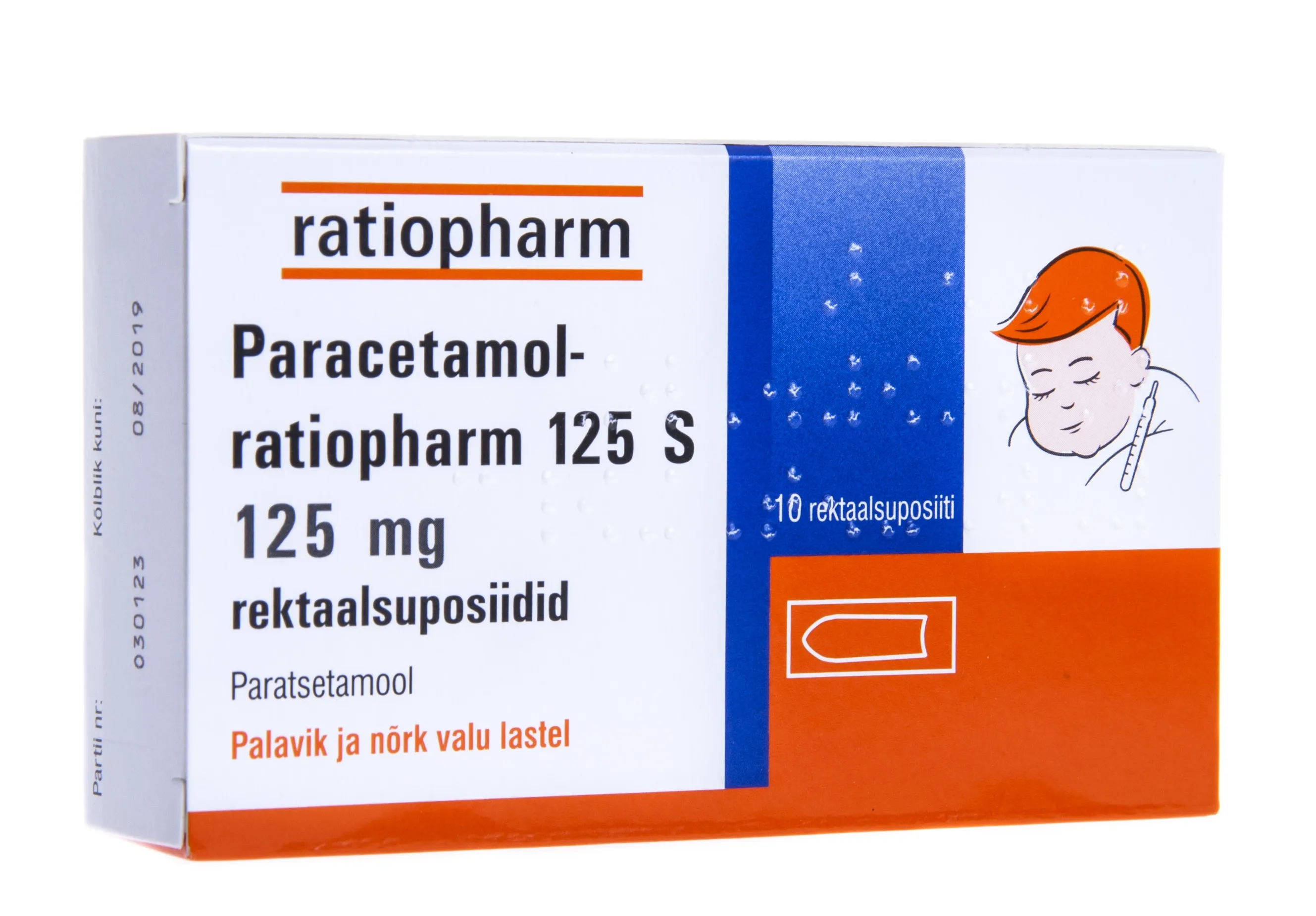 PARACETAMOL- RTP 125 S REKTAALSUPOSIIT 125MG N10 - Tootepilt 