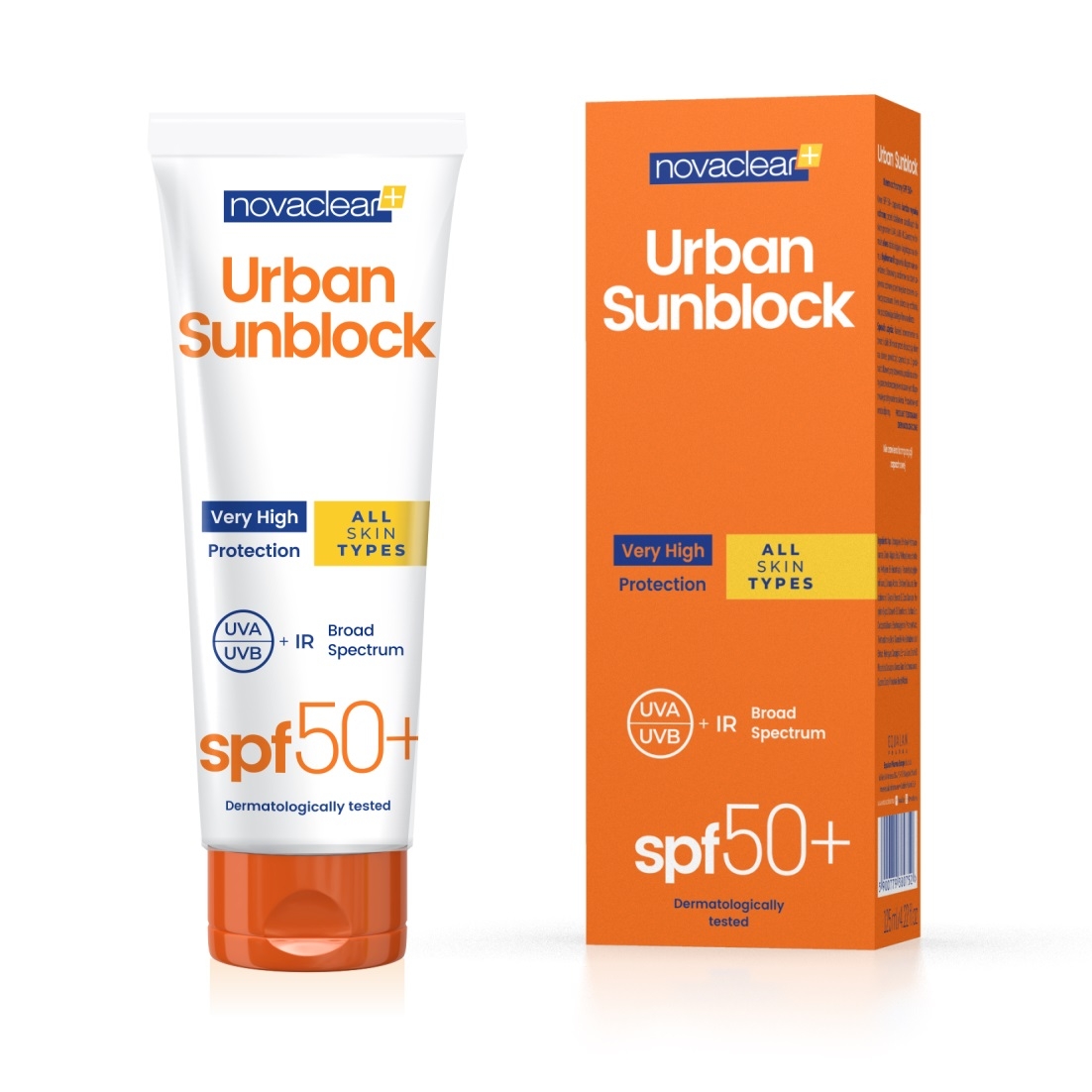 NOVACLEAR PÄIKESEKAITSE URBAN SPF50+, KÕIKIDELE NAHATÜÜPIDELE 125ML - Tootepilt 