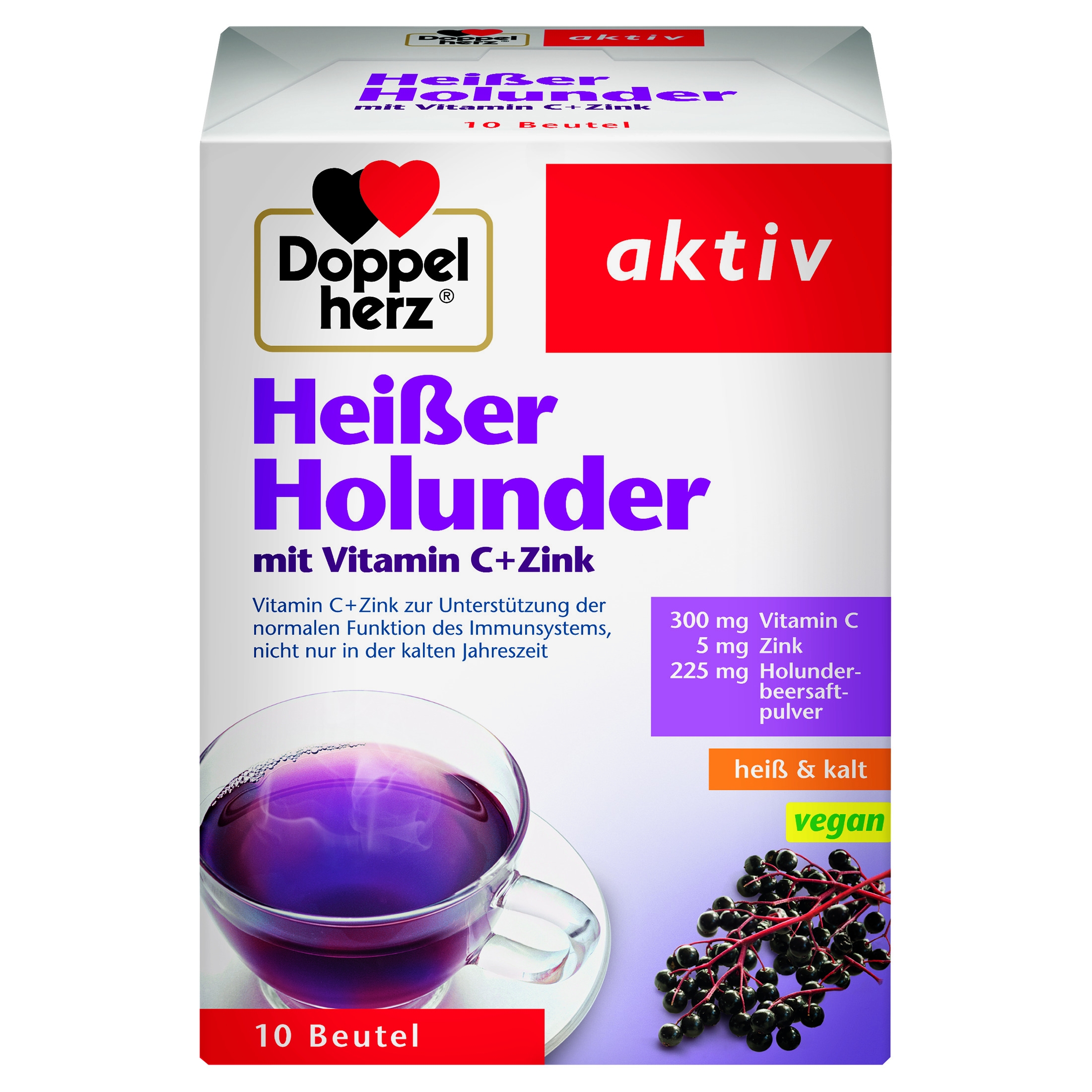 DOPPELHERZ AKTIV KUUM JOOK MUSTA LEEDRIGA C+TSINK N10 - Tootepilt 