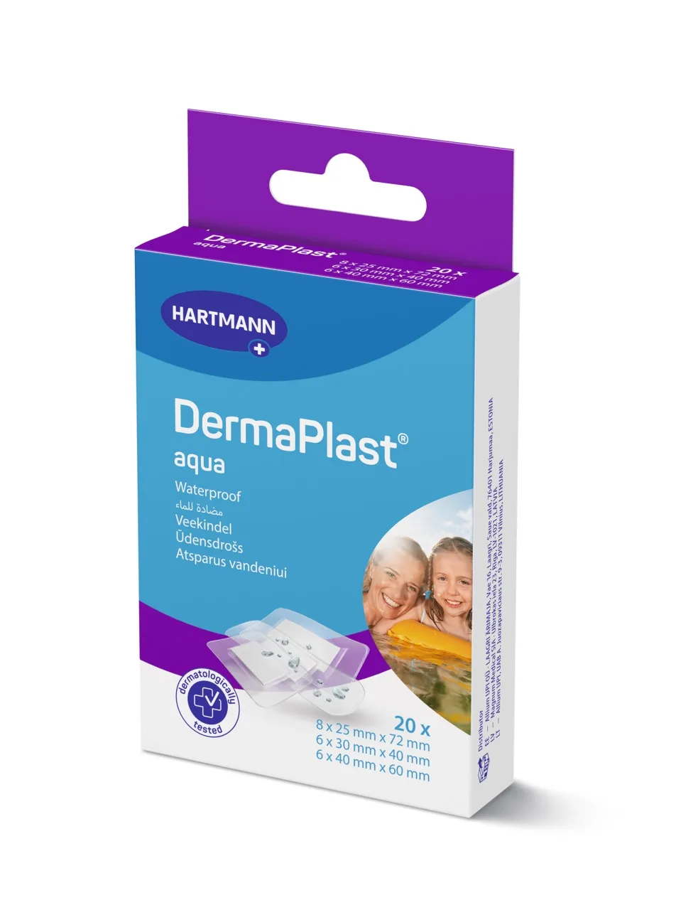 DERMAPLAST PLAASTRID AQUA LÄBIPAISTVAD (3 SUURUST) N20 - Tootepilt 