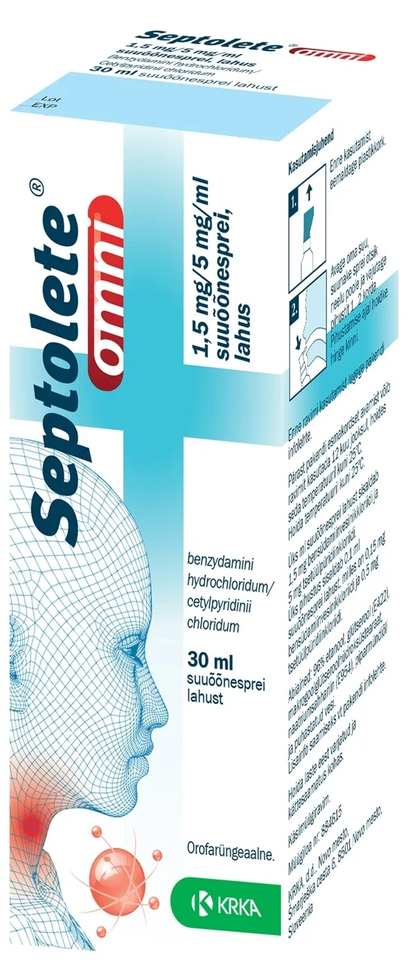SEPTOLETE OMNI SUUÕÕNESPREI 1,5MG+5MG/ML 30ML - Tootepilt 