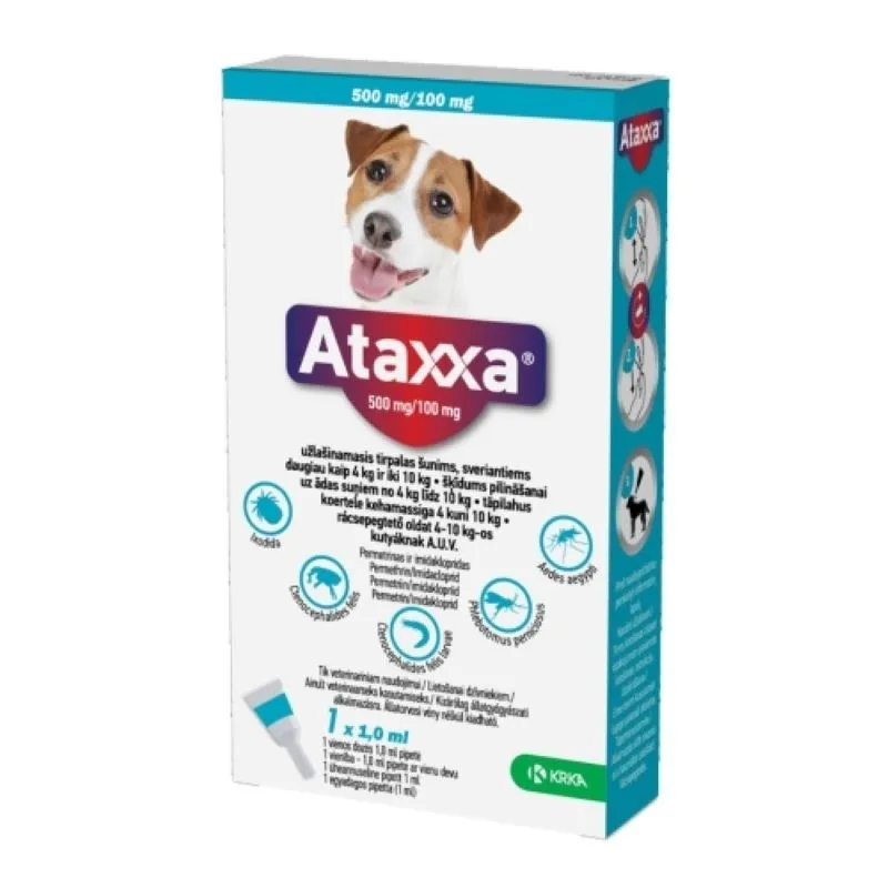 ATAXXA TÄPILAHUS 500MG+100MG/1,0ML N1 (4-10KG) - Tootepilt 