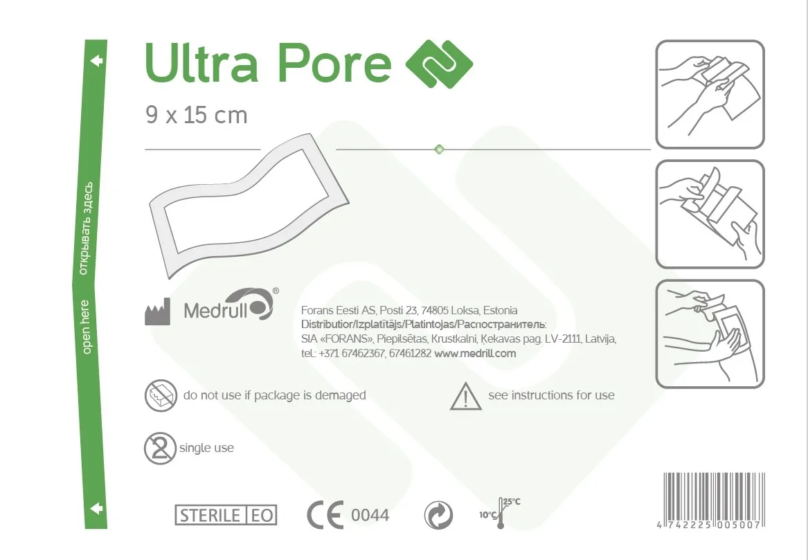 ISEKLEEPUV PLAASTER ULTRA PORE 9X15CM (MEDRULL) - Tootepilt 