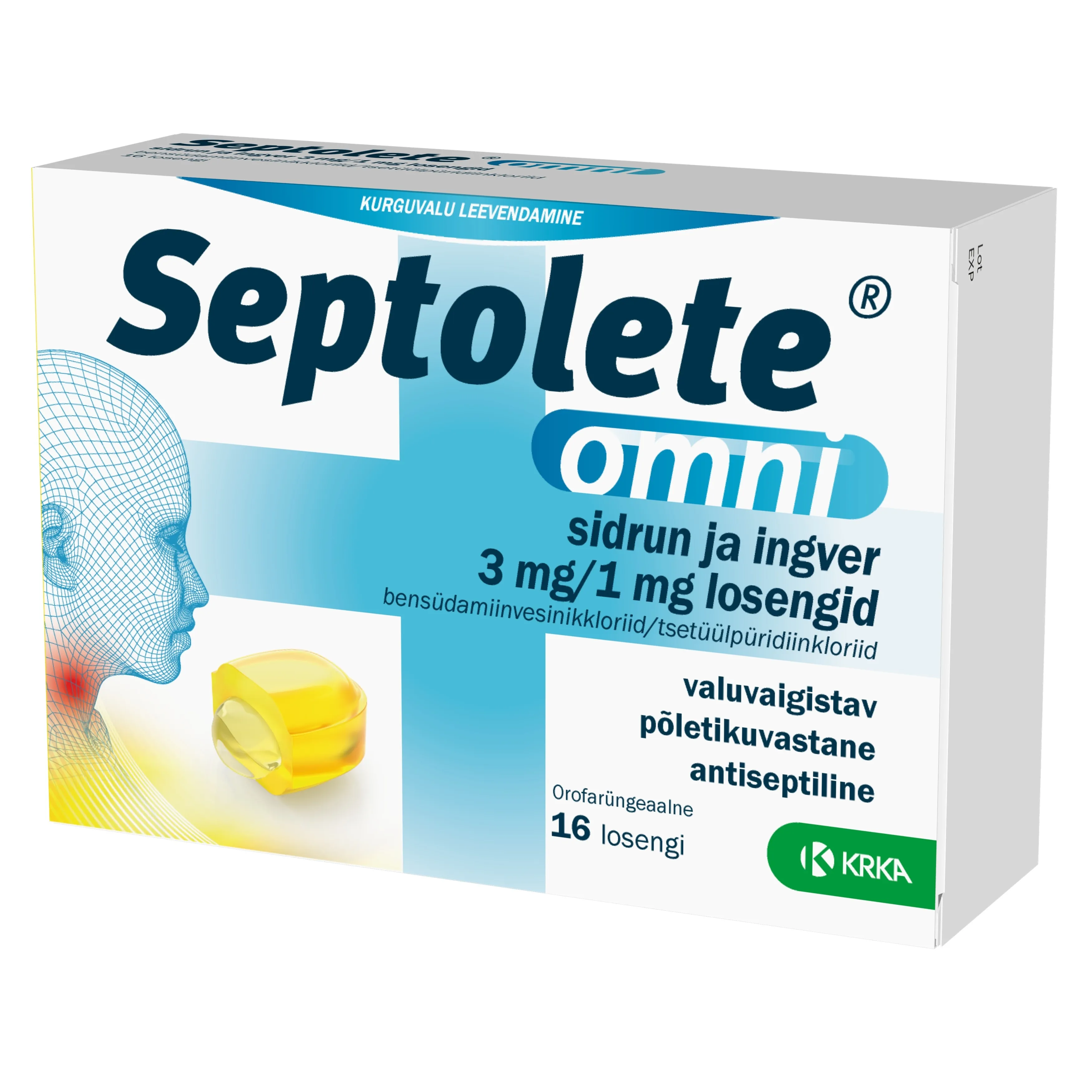 SEPTOLETE OMNI LOSENG SIDRUN&INGVER 3MG+1MG N16 - Tootepilt 