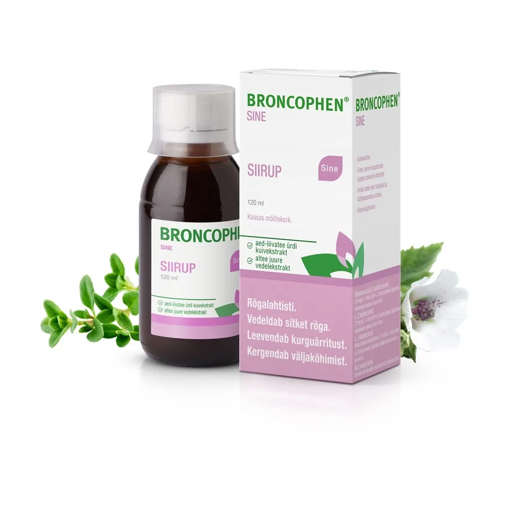 BRONCOPHEN SINE SIIRUP 8MG+55,3MG/ML 120ML - Tootepilt 