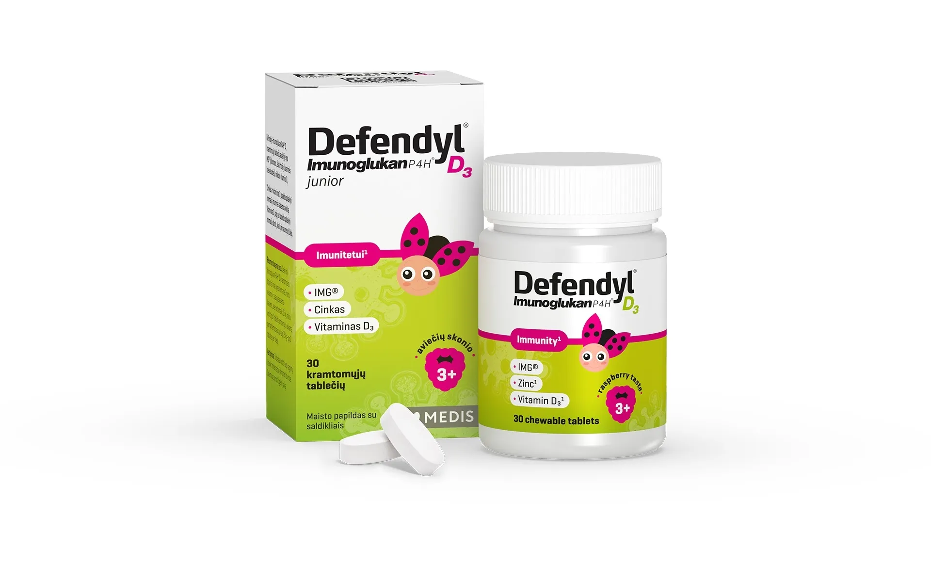 DEFENDYL® IMUNOGLUKAN P4H® D3 JUNIOR NÄRIMISTBL N30 - Tootepilt 