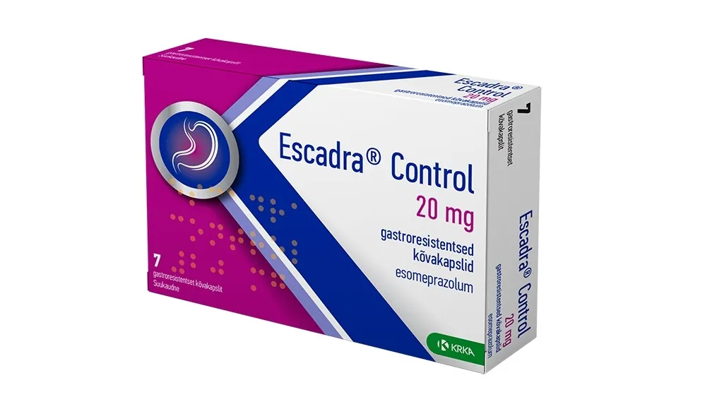 ESCADRA CONTROL GASTRORESISTENTNE KÕVAKAPSEL 20MG N7 - Tootepilt 