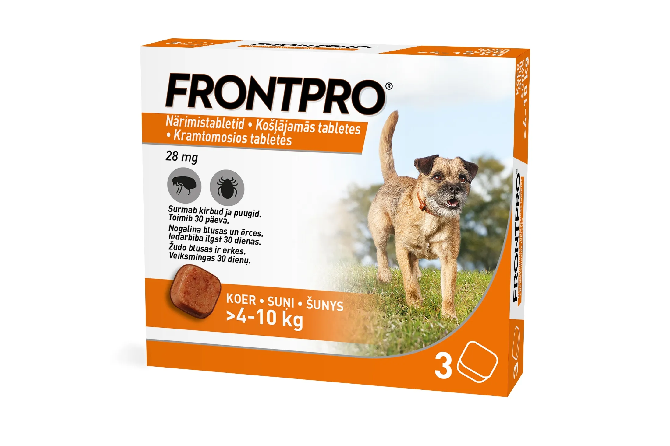 FRONTPRO NÄRIMISTABLETT 28MG N3 (4-10KG) - Tootepilt 