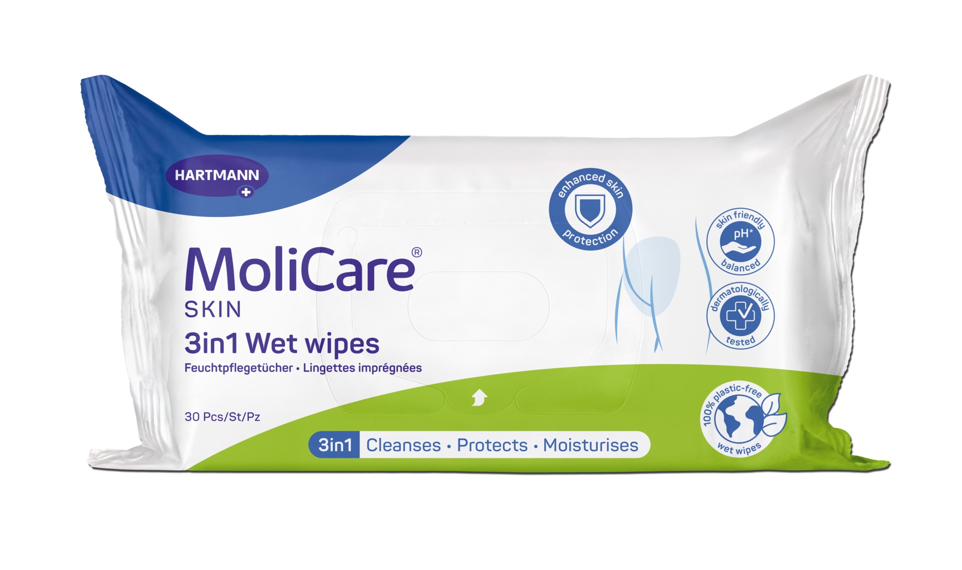 MOLICARE SKIN SALVRÄTIKUD NIISUTATUD 3 IN1 N30 - Tootepilt 