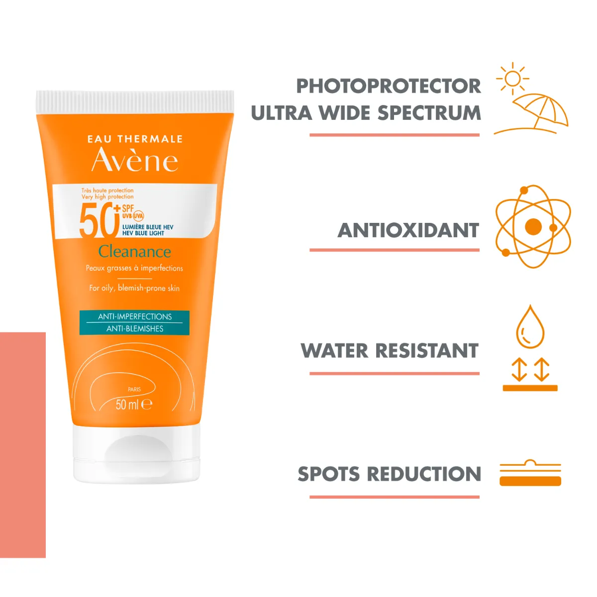 AVENE CLEANANCE SUN PÄIKESEKAITSEEMULSIOON SPF50+ 50ML - Tootepilt 2