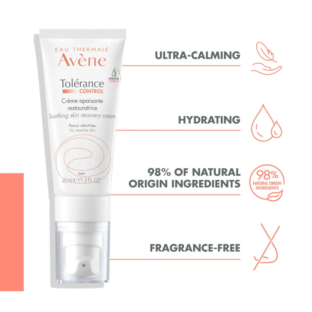 AVENE TOLERANCE CONTROL NÄOKREEM NAHKA TAASTAV 40ML - Tootepilt 2