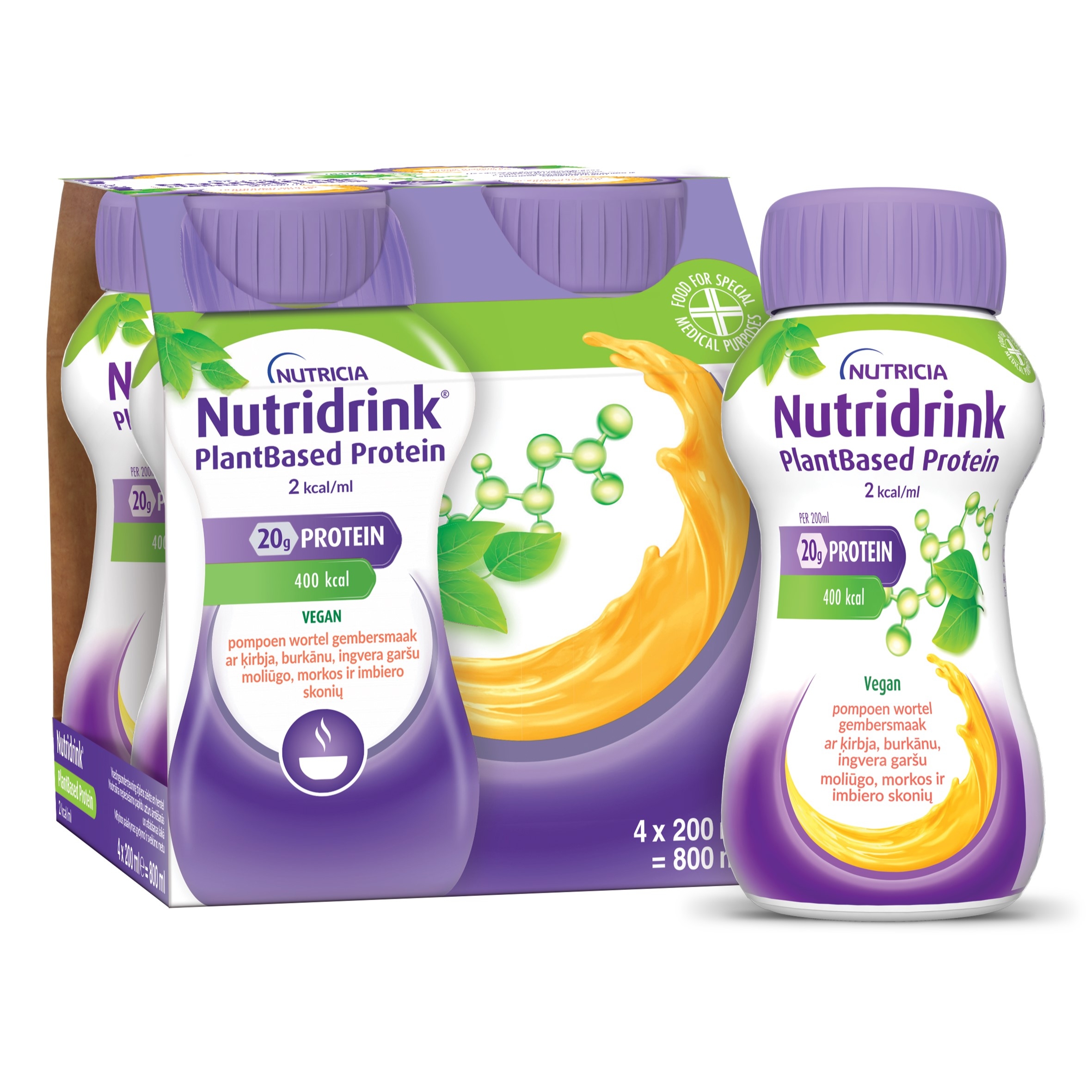 NUTRIDRINK PLANTBASED PROTEIN 2.0 KÕRVITS-PORGAND-INGVER 200ML N4 - Tootepilt 