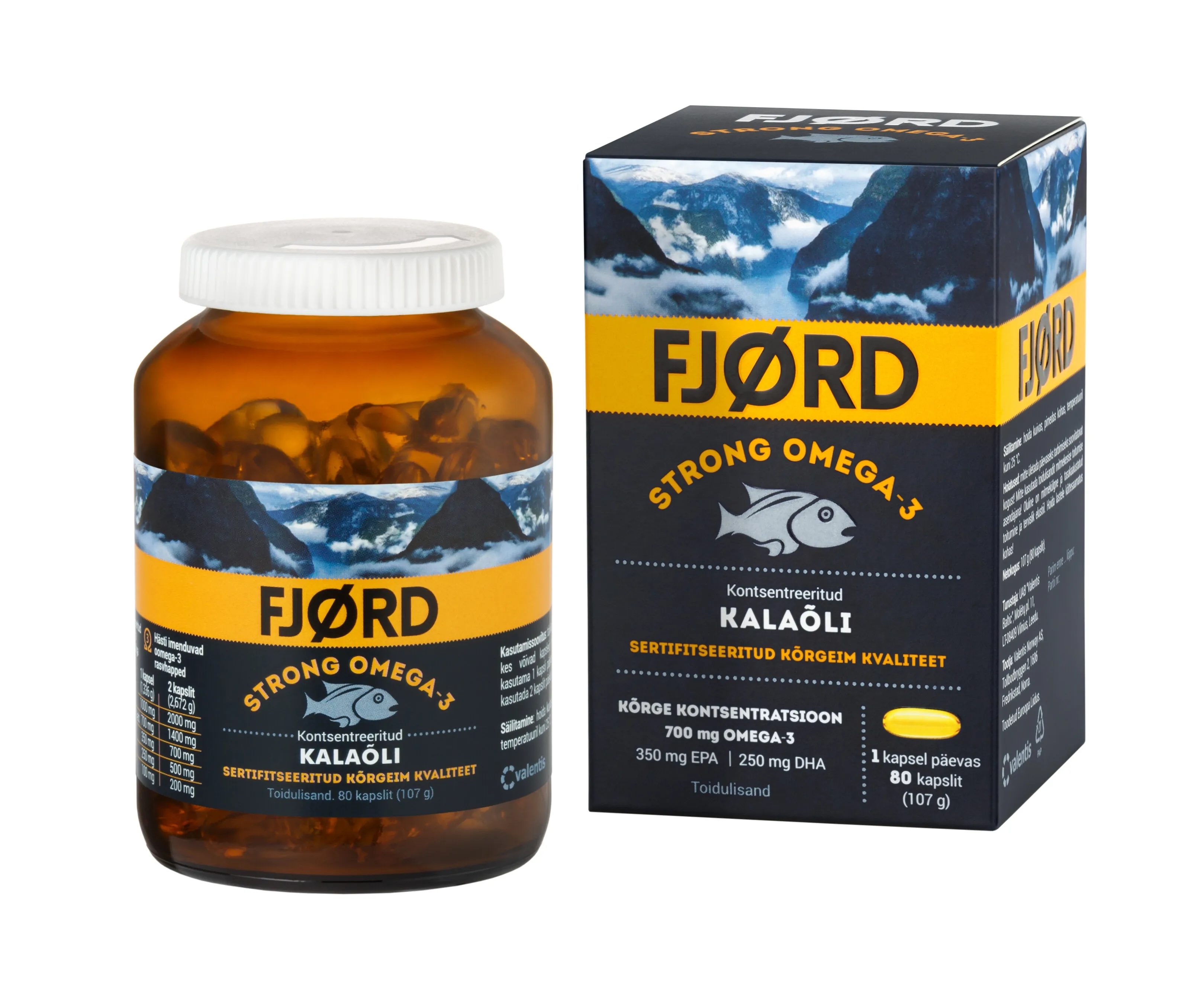 FJORD STRONG KALAÕLI OMEGA-3 KAPSLID N80 - Tootepilt 