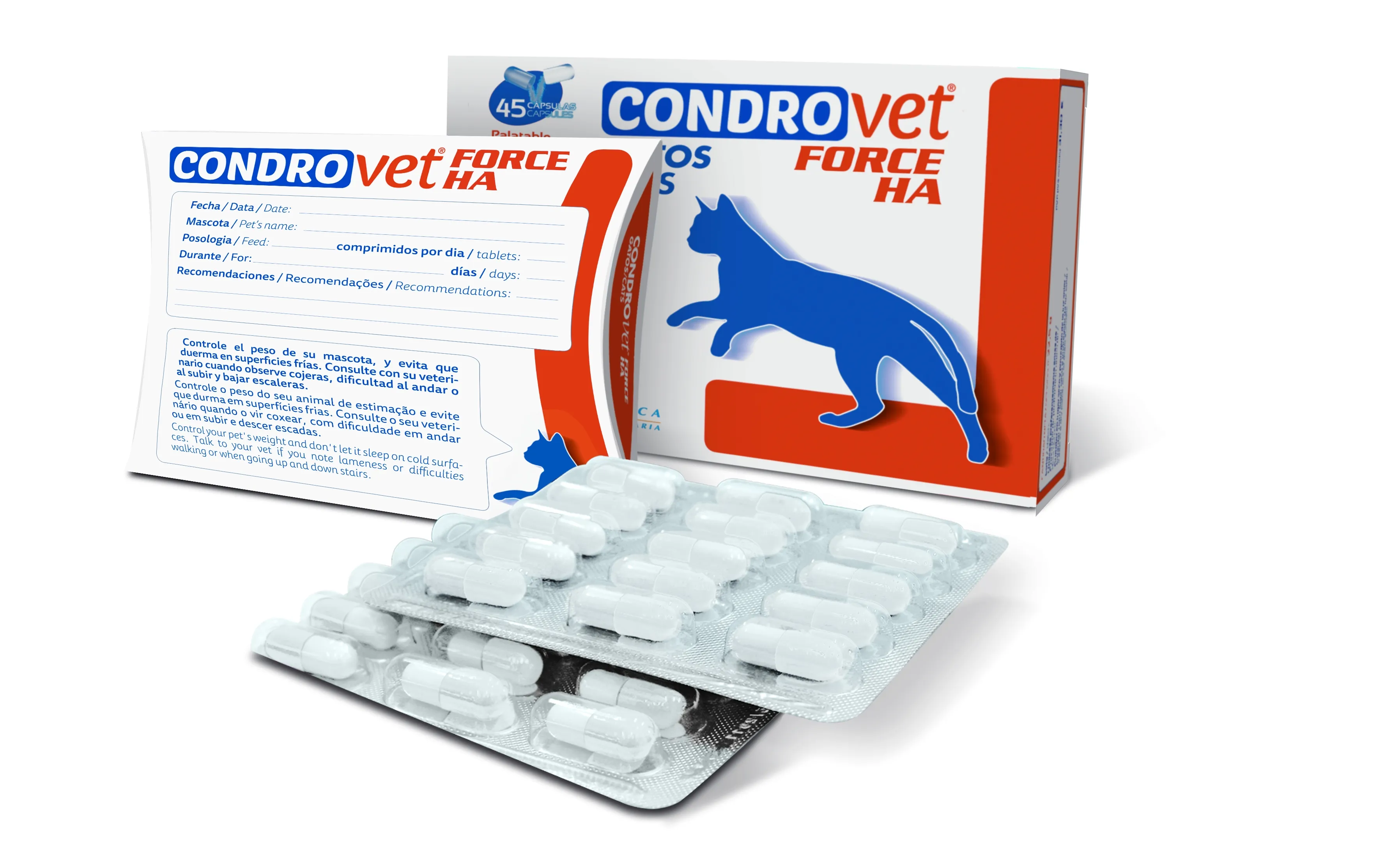 Bioiberica Condrovet Force HA kapslid kassidele, N45 - Tootepilt 