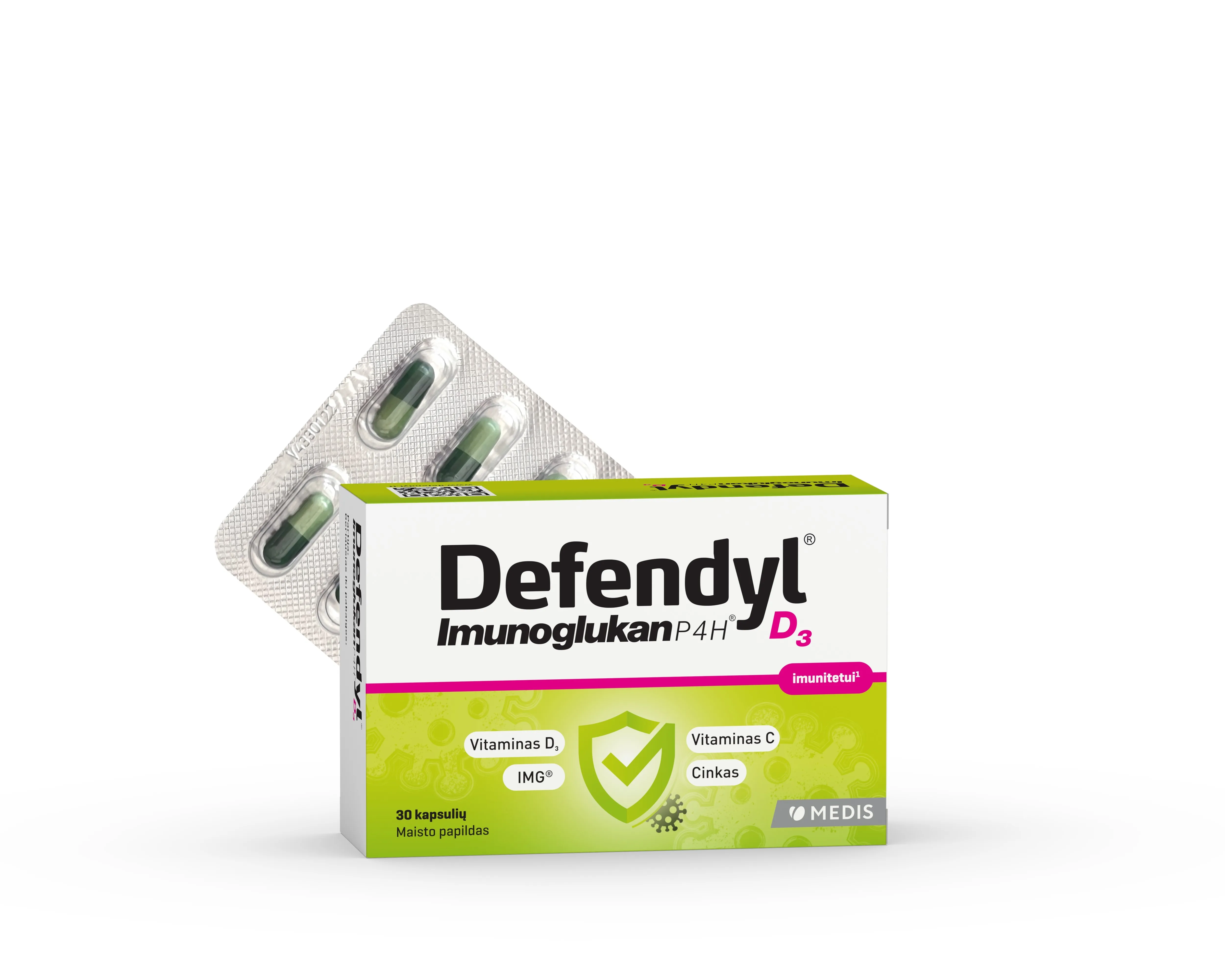 DEFENDYL® IMUNOGLUKAN P4H® D3 KAPSLID N30 - Tootepilt 