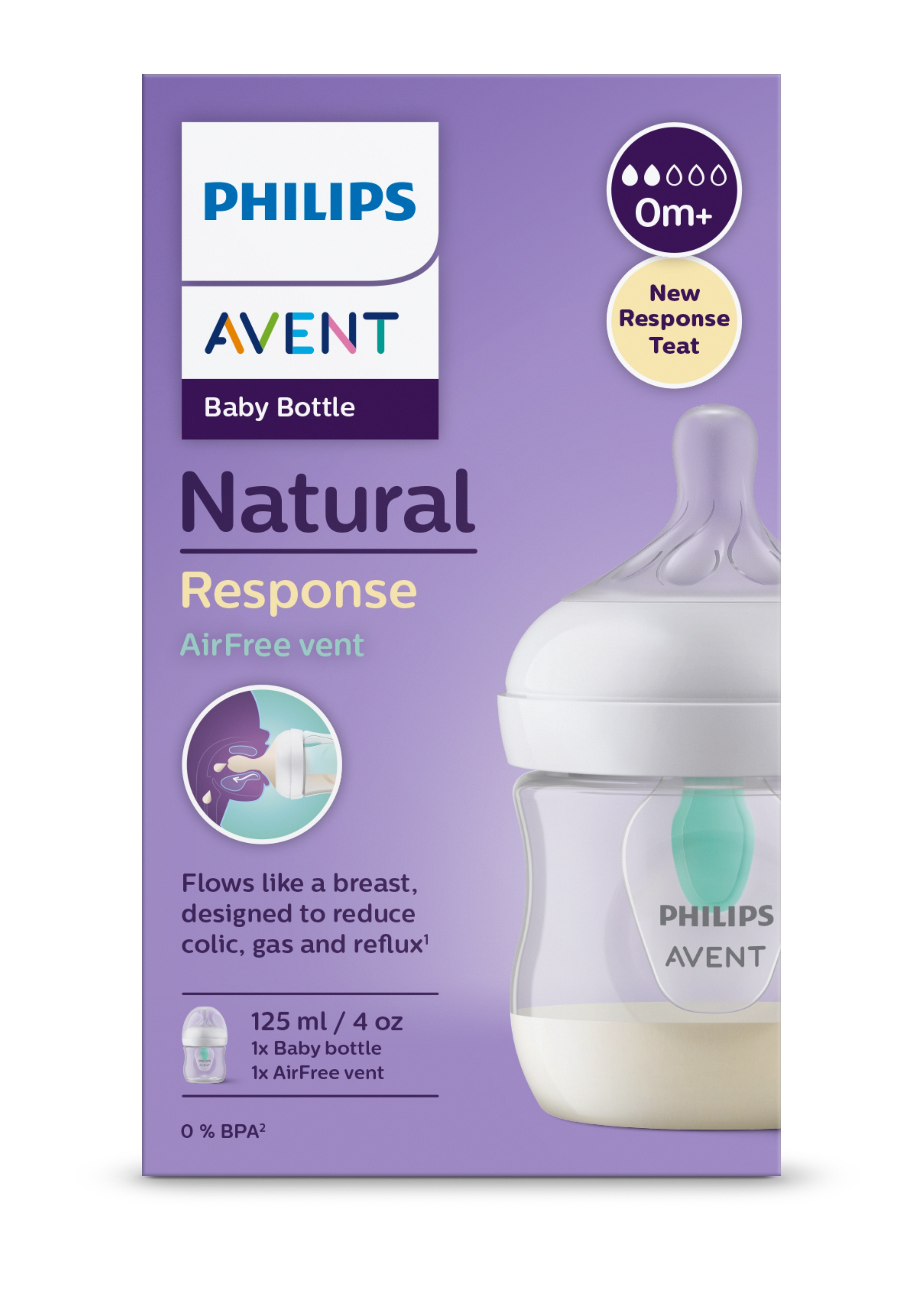 AVENT TOITMISPUDEL NATURAL AIRFREE 125ML 0+ - Tootepilt 