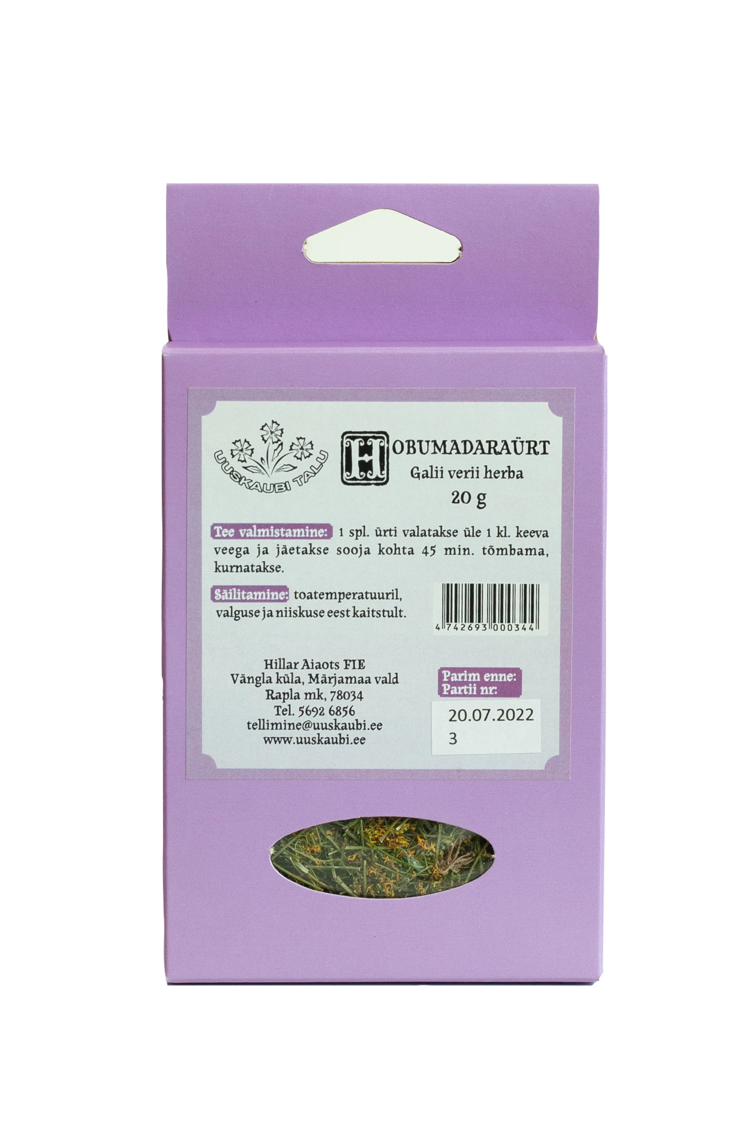 HOBUMADARA ÜRT (GALII VERI HERBA) 20G (KARP) - Tootepilt 