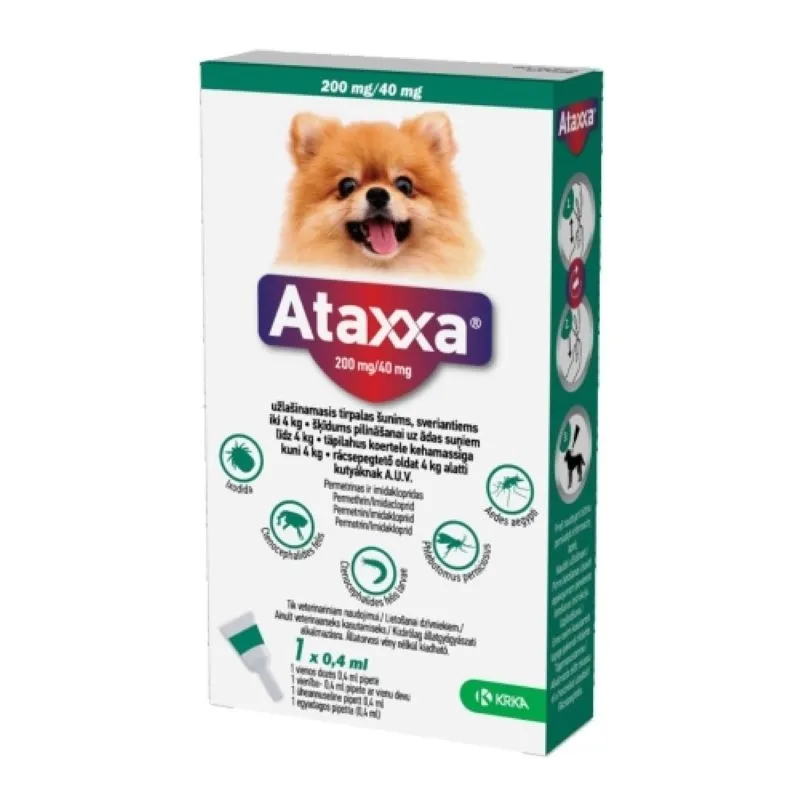 ATAXXA TÄPILAHUS 200MG+40MG/0,4ML N1 (<4KG) - Tootepilt 