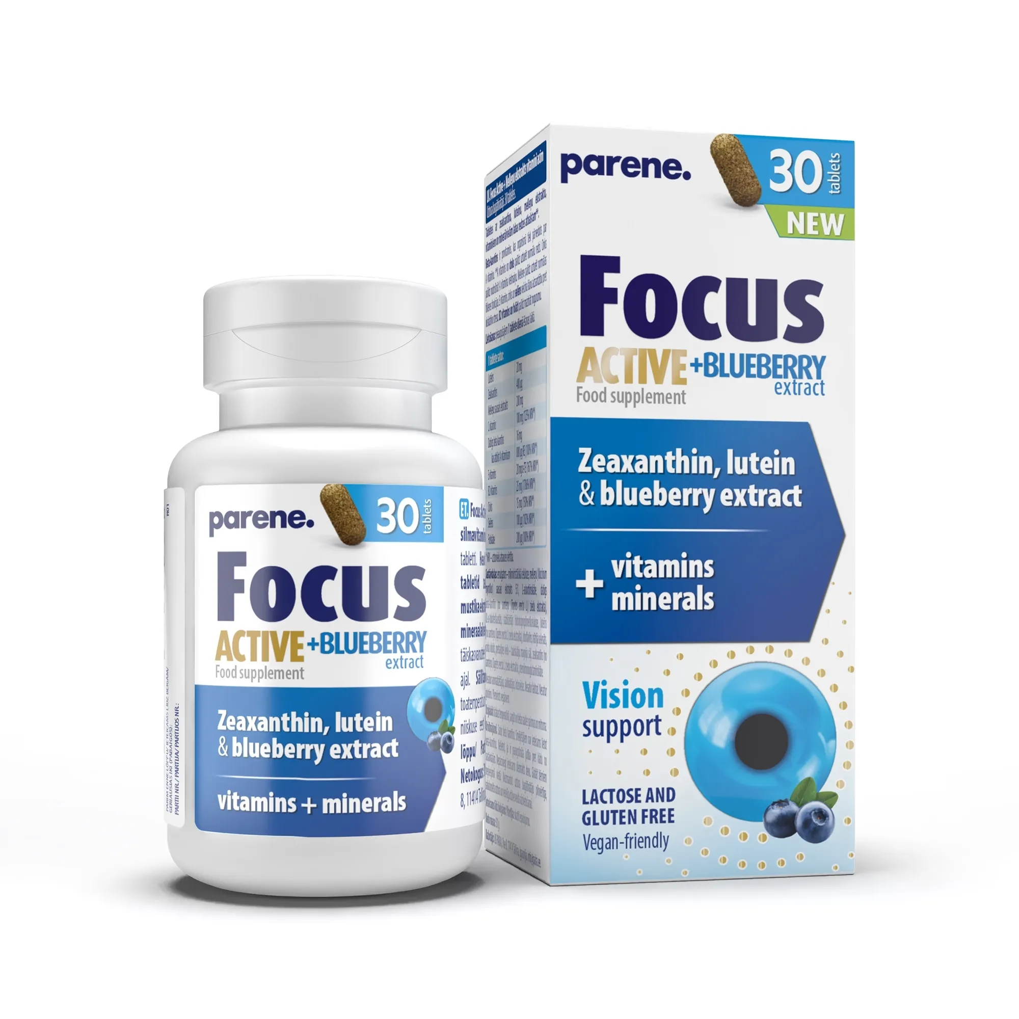PARENE FOCUS ACTIVE+ BLUEBERRY EXTRACT TBL N30 - Tootepilt 