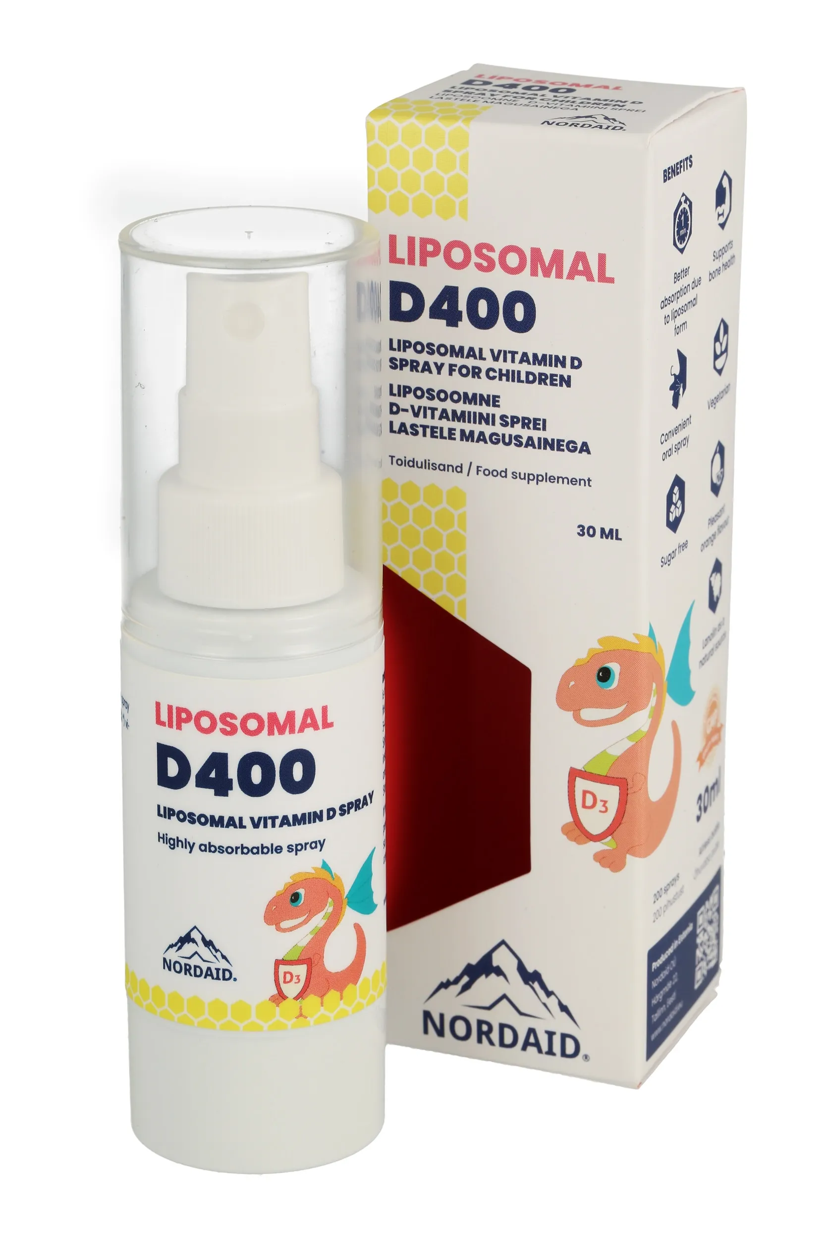 NORDAID LASTE VITAMIIN LIPOSOOMNE D400 SPREI 30ML - Tootepilt 