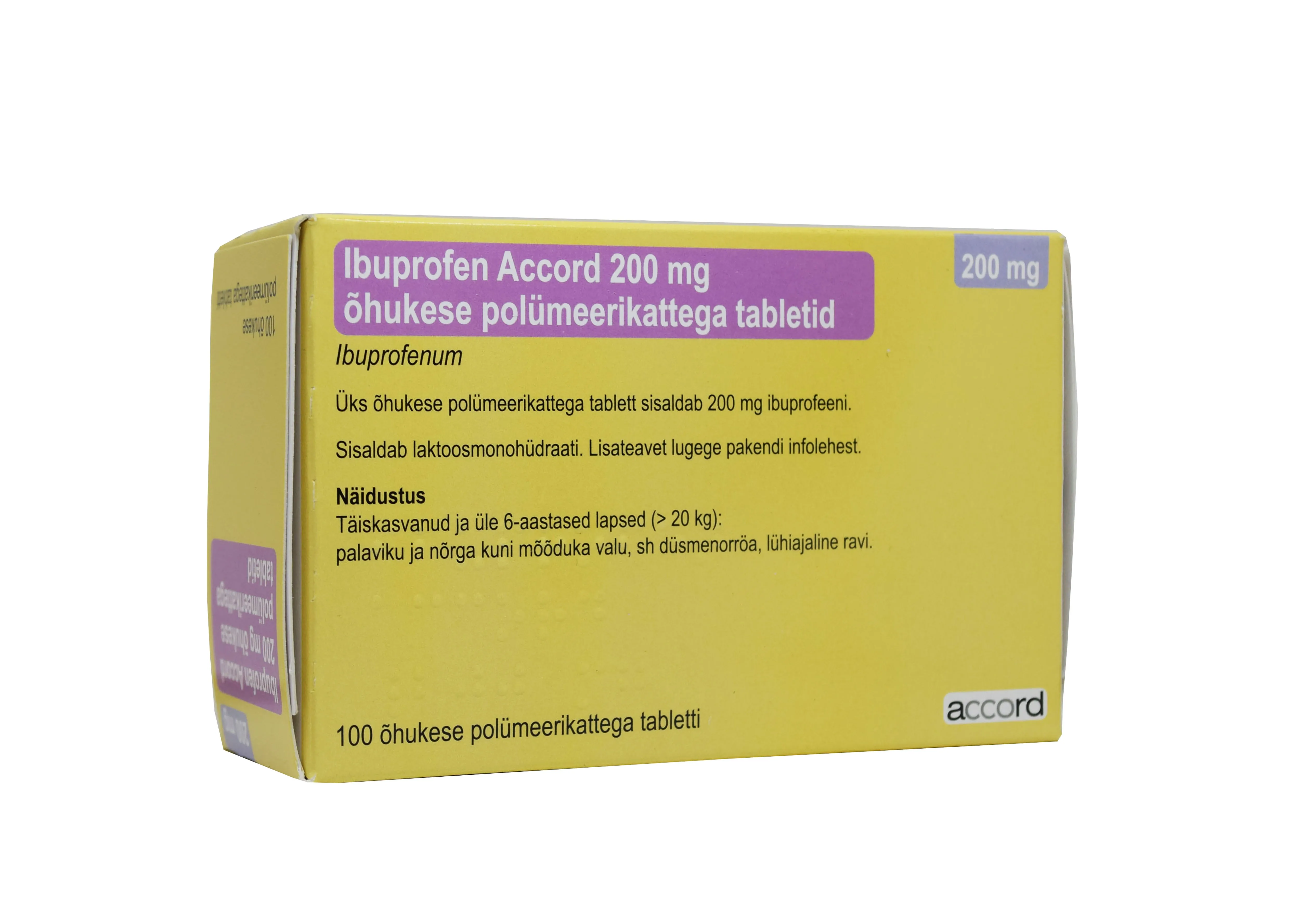 IBUPROFEN ACCORD KAETUD TBL 200MG N100 - Tootepilt 