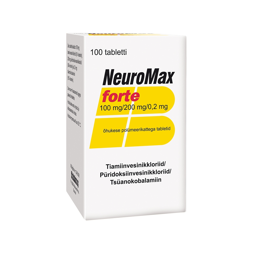 NEUROMAX FORTE TBL 100MG + 200MG + 0,2MG N100 - Tootepilt 