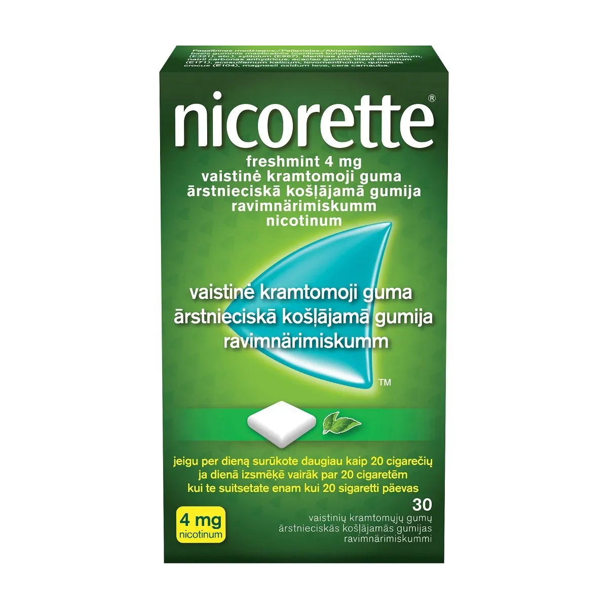 NICORETTE FRESHMINT NÄRIMISKUMM 4MG N30 - Tootepilt 