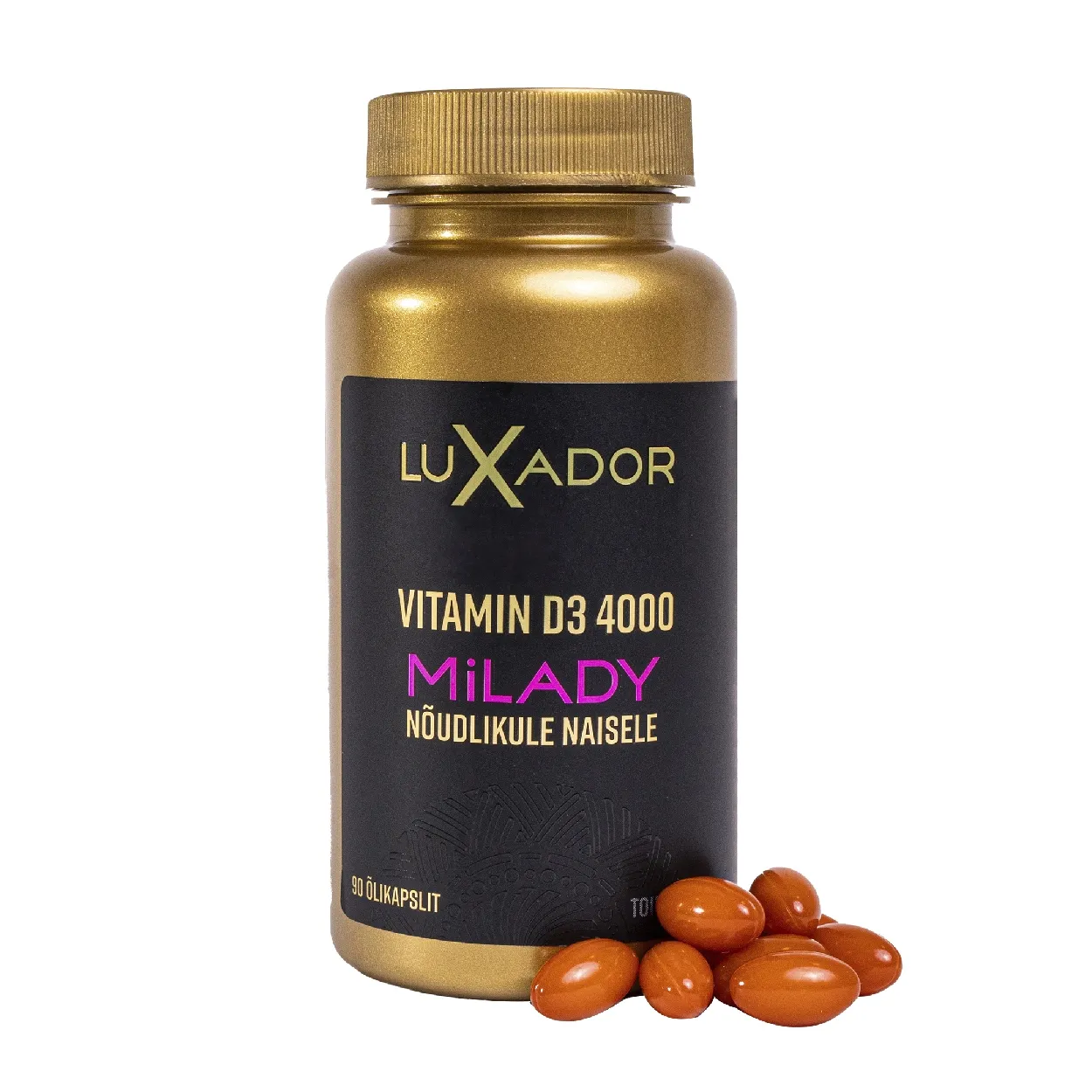 LUXADOR MILADY VITAMIIN D3 ÕLIKAPSLID 4000IU NAISTELE N90 - Tootepilt 
