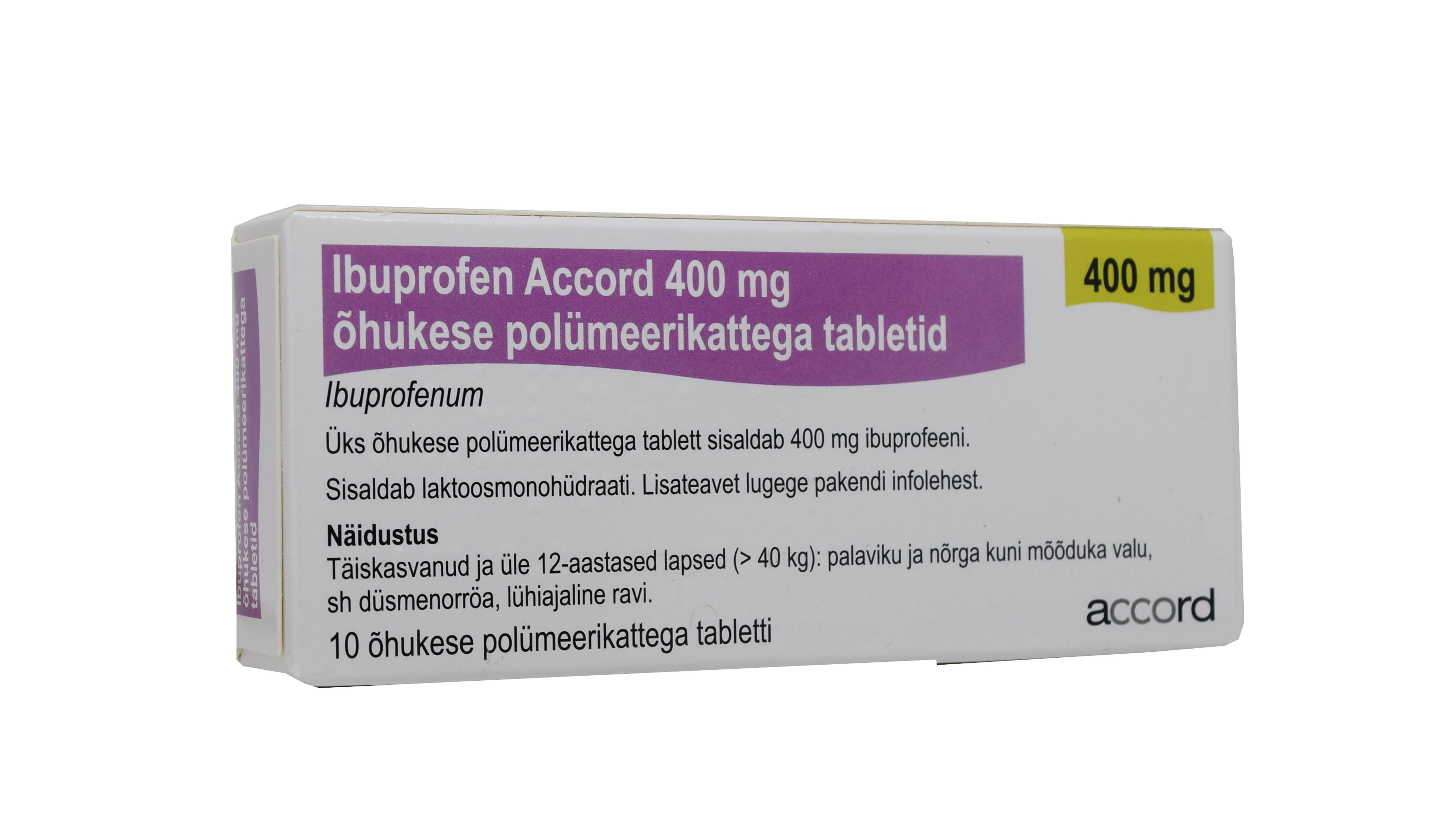 IBUPROFEN ACCORD KAETUD TBL 400MG N10 - Tootepilt 