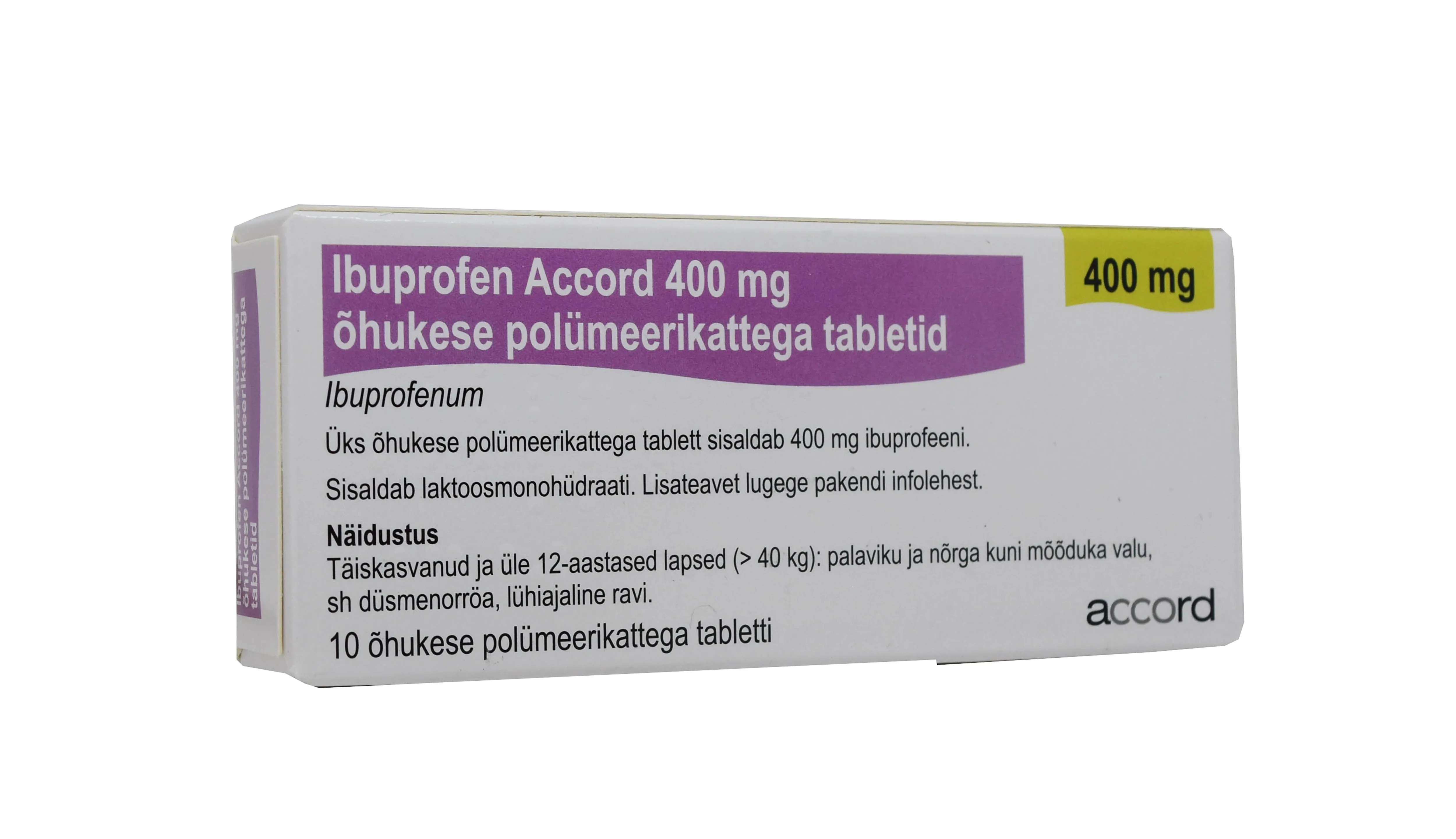 IBUPROFEN ACCORD KAETUD TBL 400MG N10 - Tootepilt 