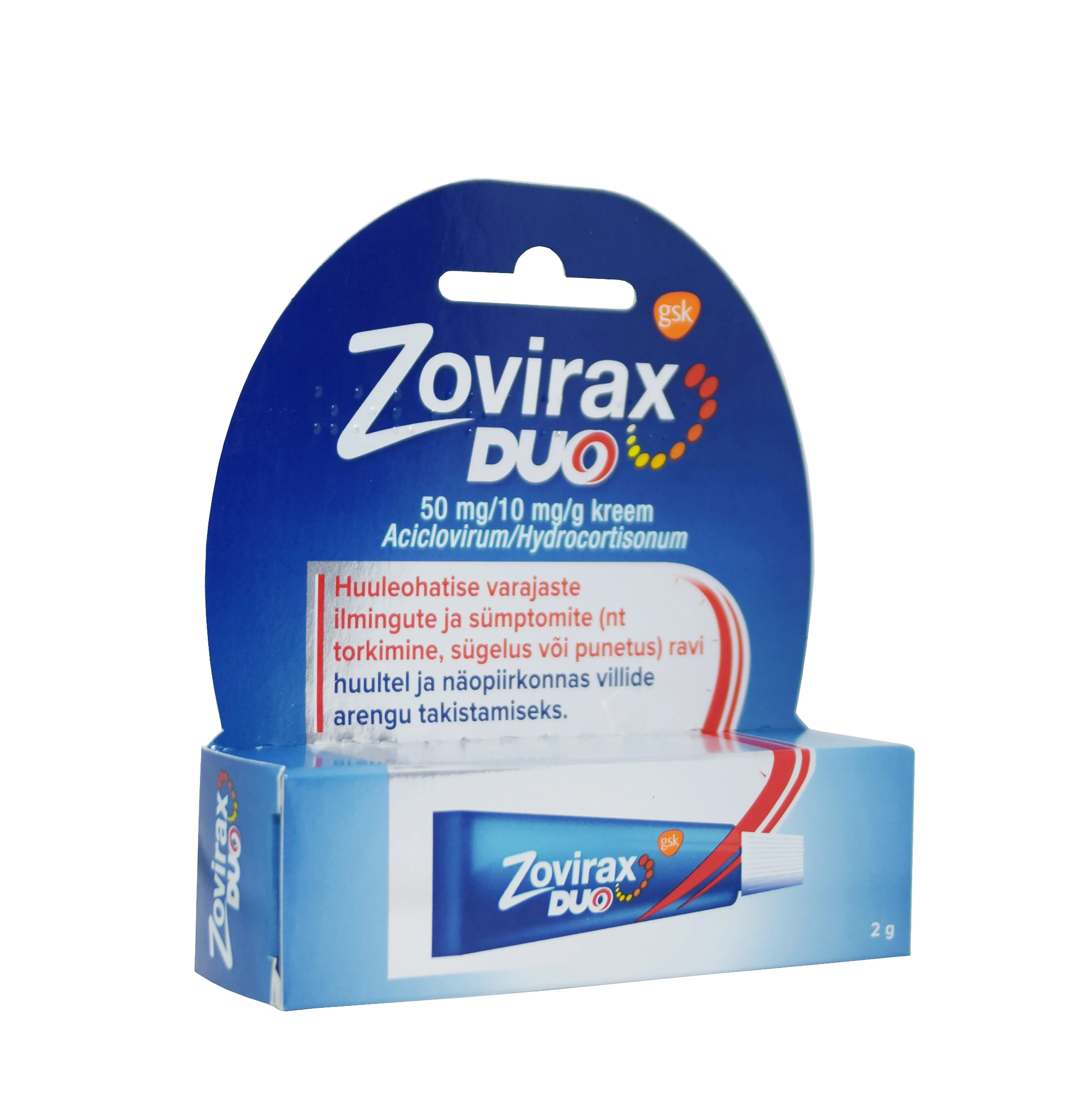 ZOVIRAX DUO KREEM 50MG+10MG/G 2G - Tootepilt 