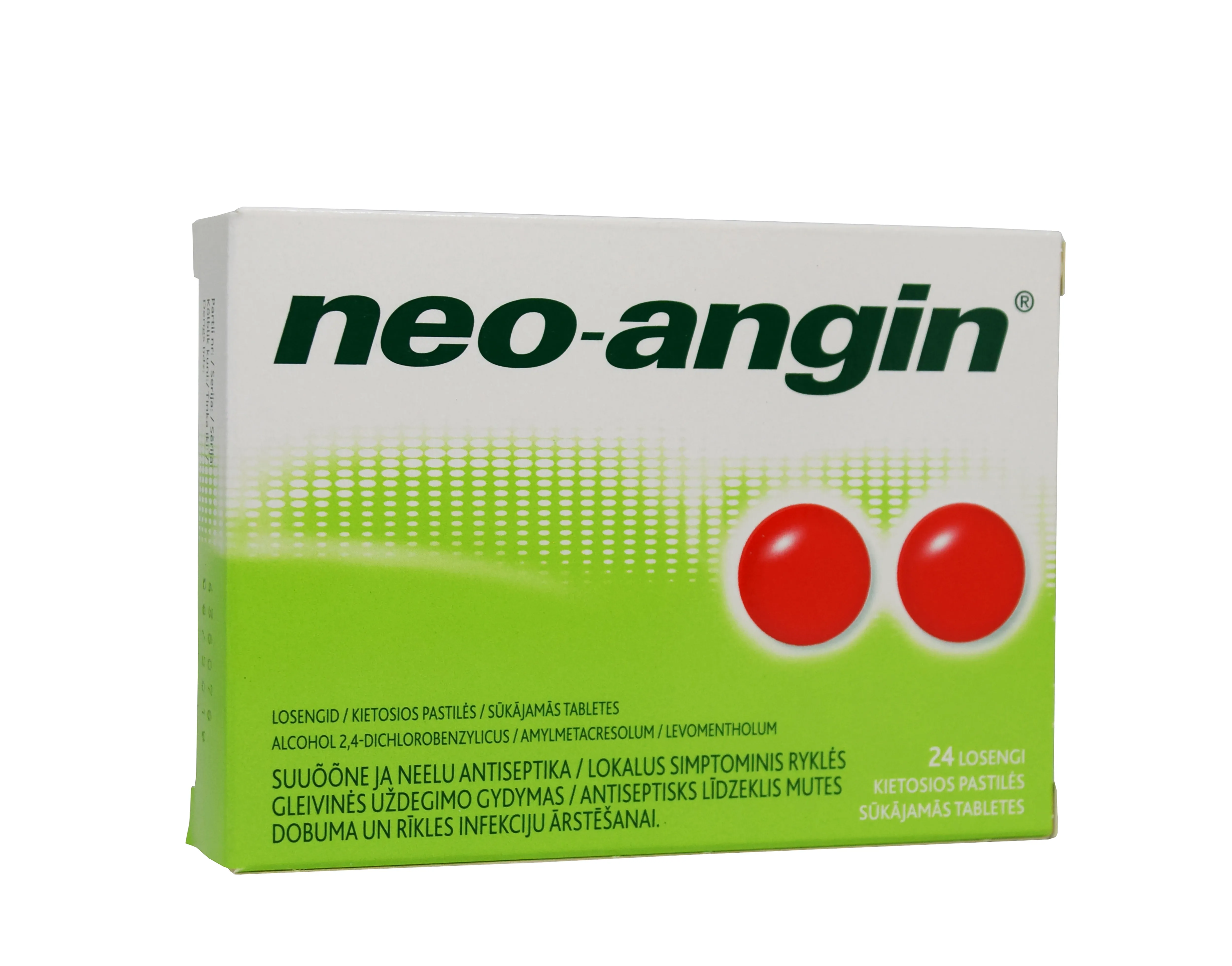 NEO-ANGIN LOSENG 0,6MG+1,2MG+5,9MG N24 - Tootepilt 