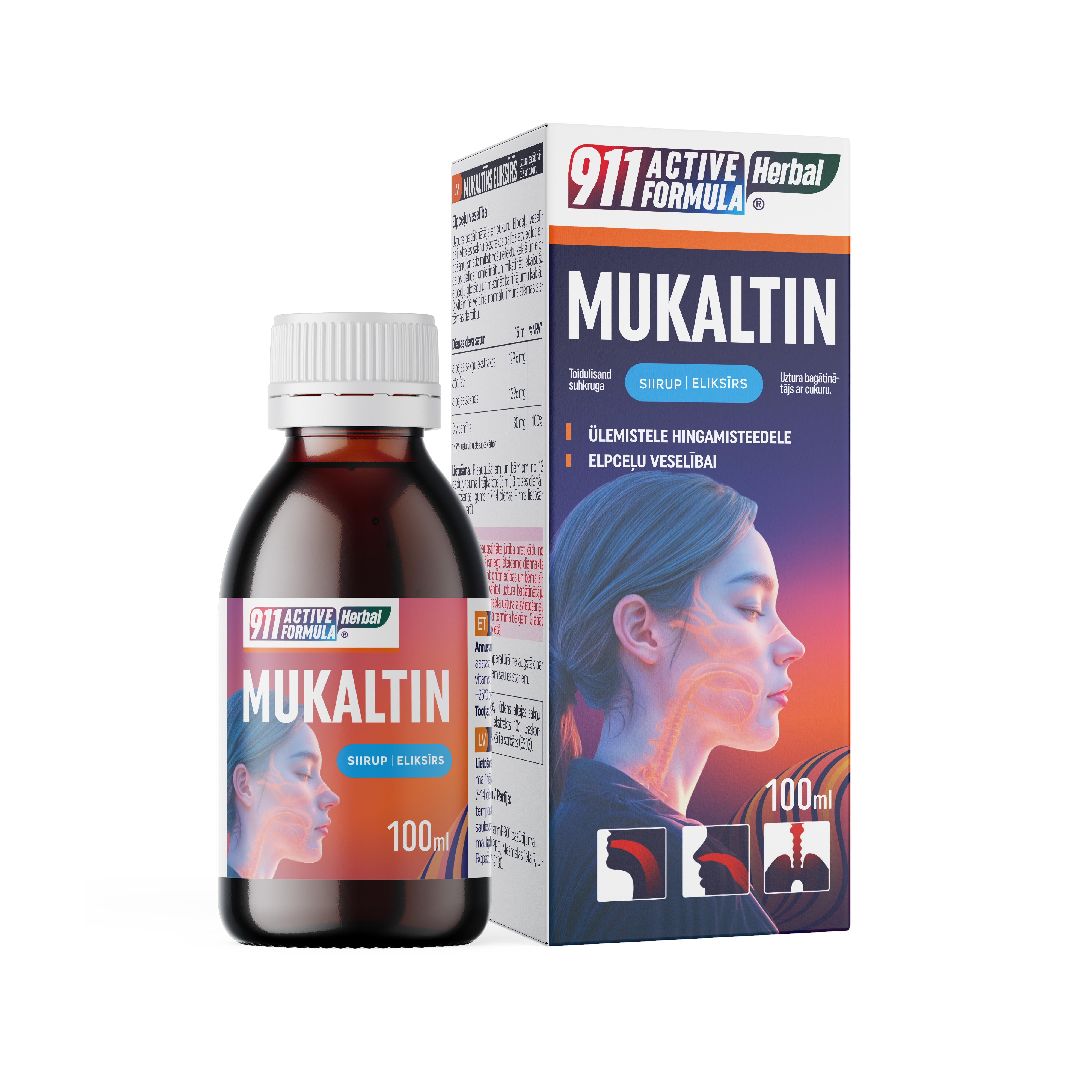 911 ACTIVE FORMULA MUKALTIIN SIIRUP 100ML - Tootepilt 