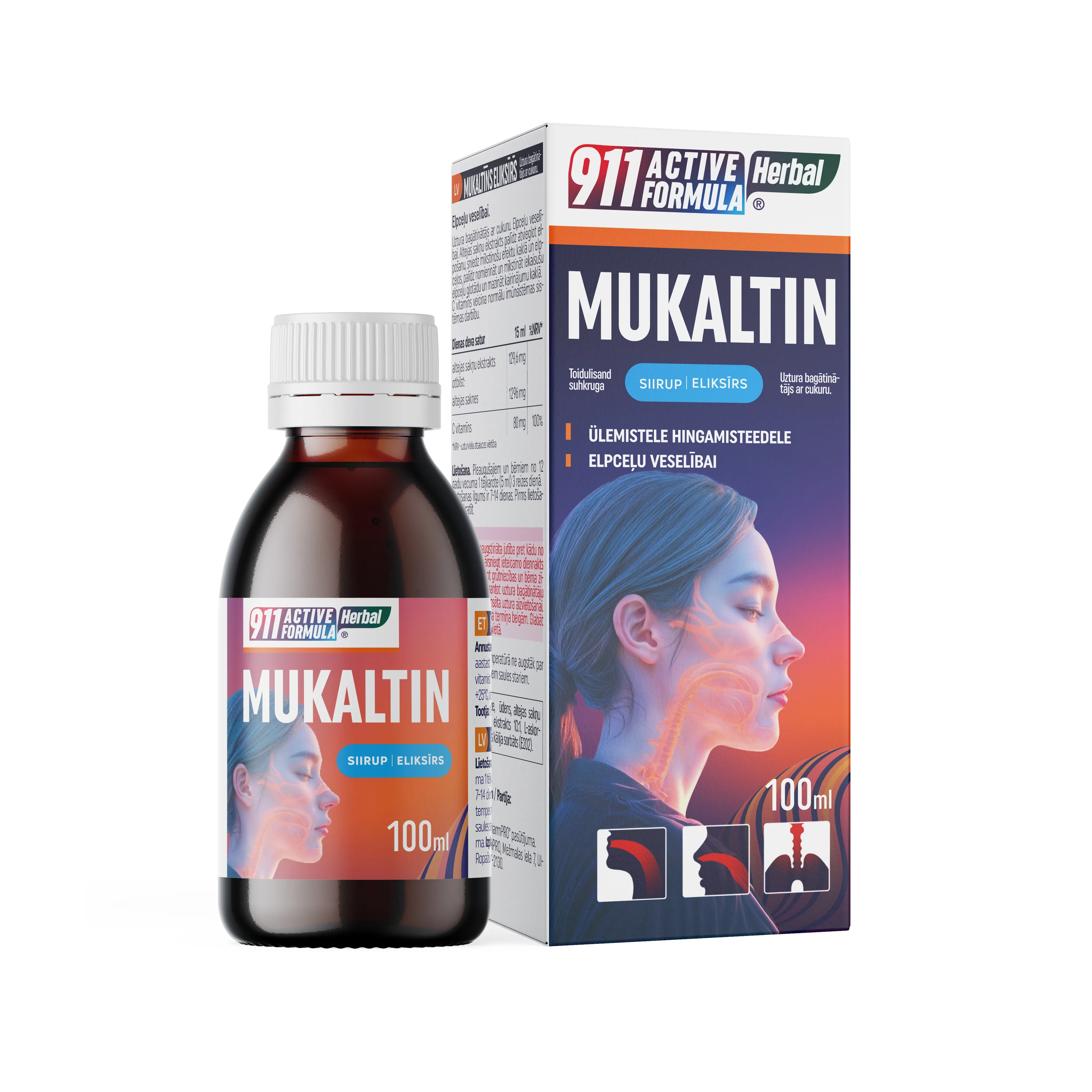 911 ACTIVE FORMULA MUKALTIIN SIIRUP 100ML - Tootepilt 