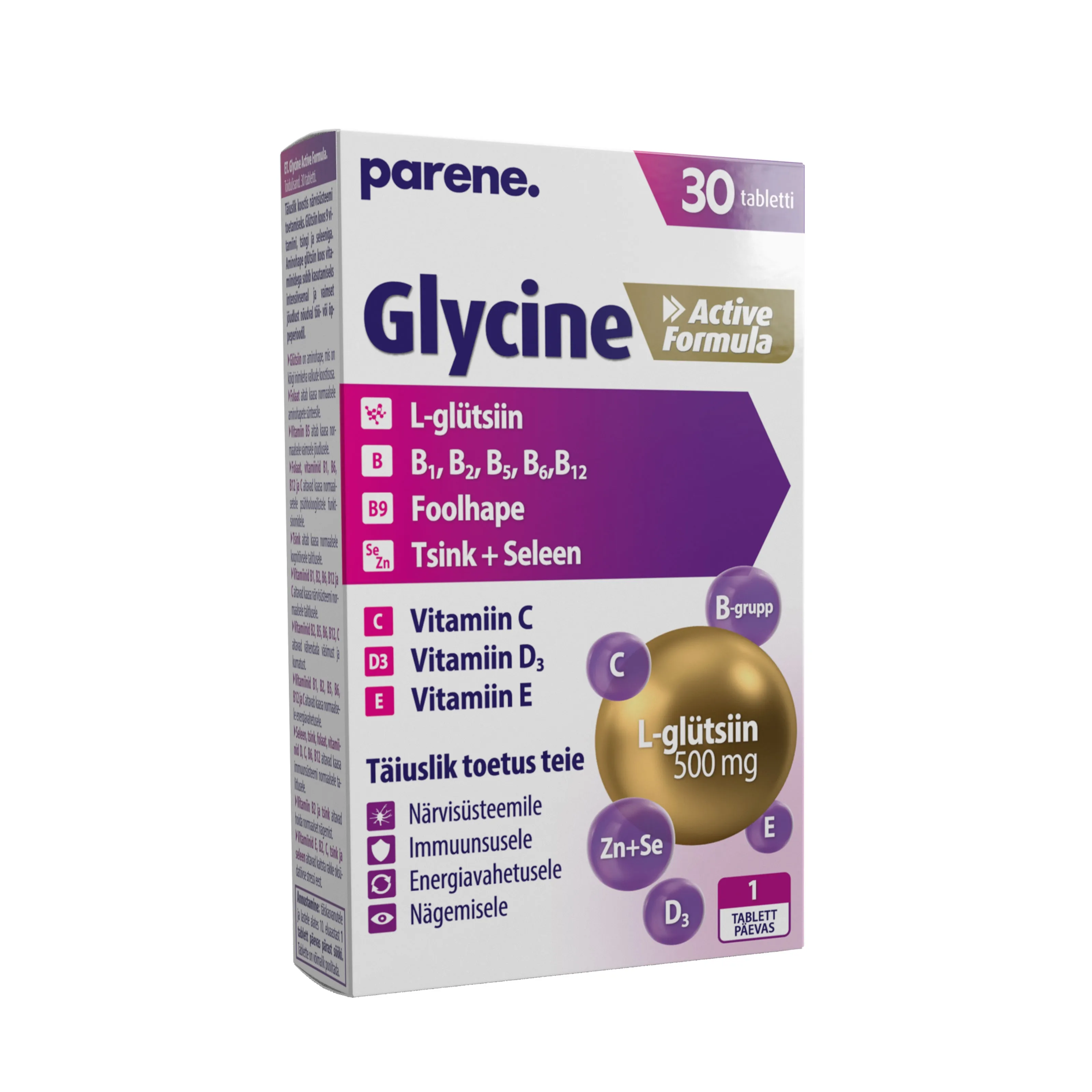 PARENE GLYCINE ACTIVE FORMULA N30 - Tootepilt 