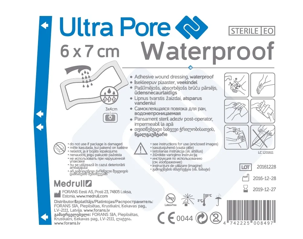 ISEKLEEPUV PLAASTER VEEKINDEL ULTRA PORE 6X7CM (MEDRULL) - Tootepilt 