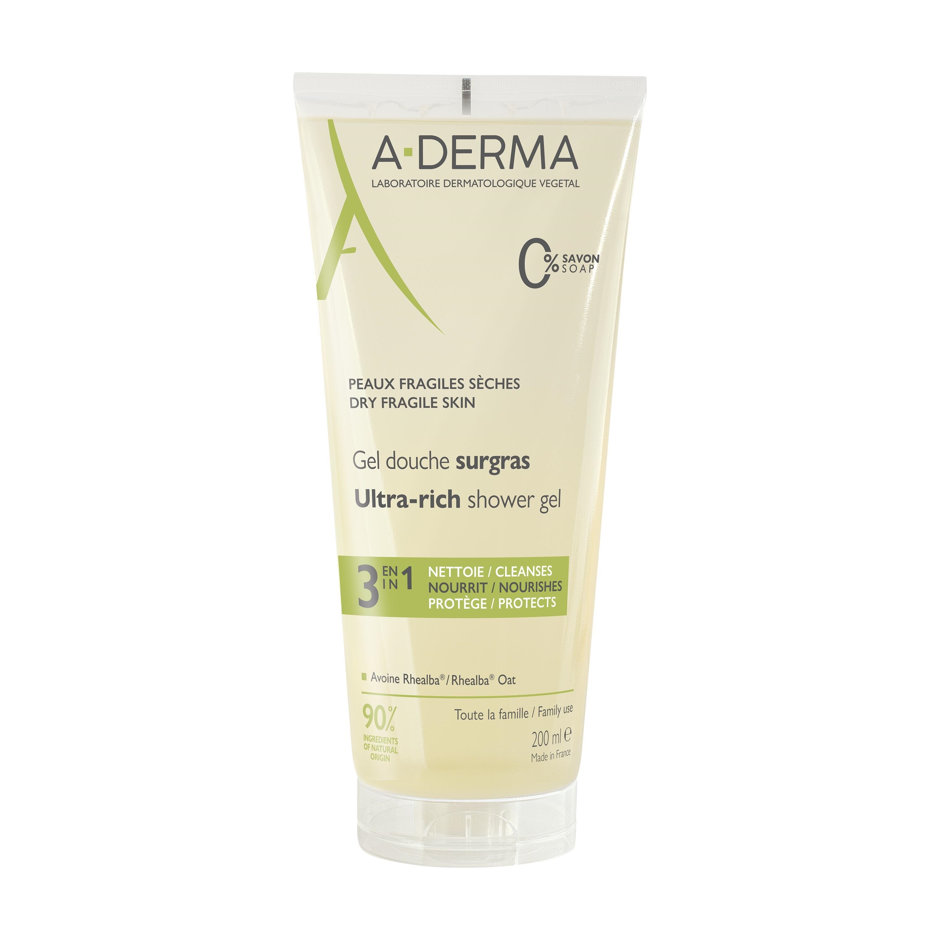 A-DERMA DUSHIGEEL KAERAEKSTRAKTIGA 200ML - Tootepilt 