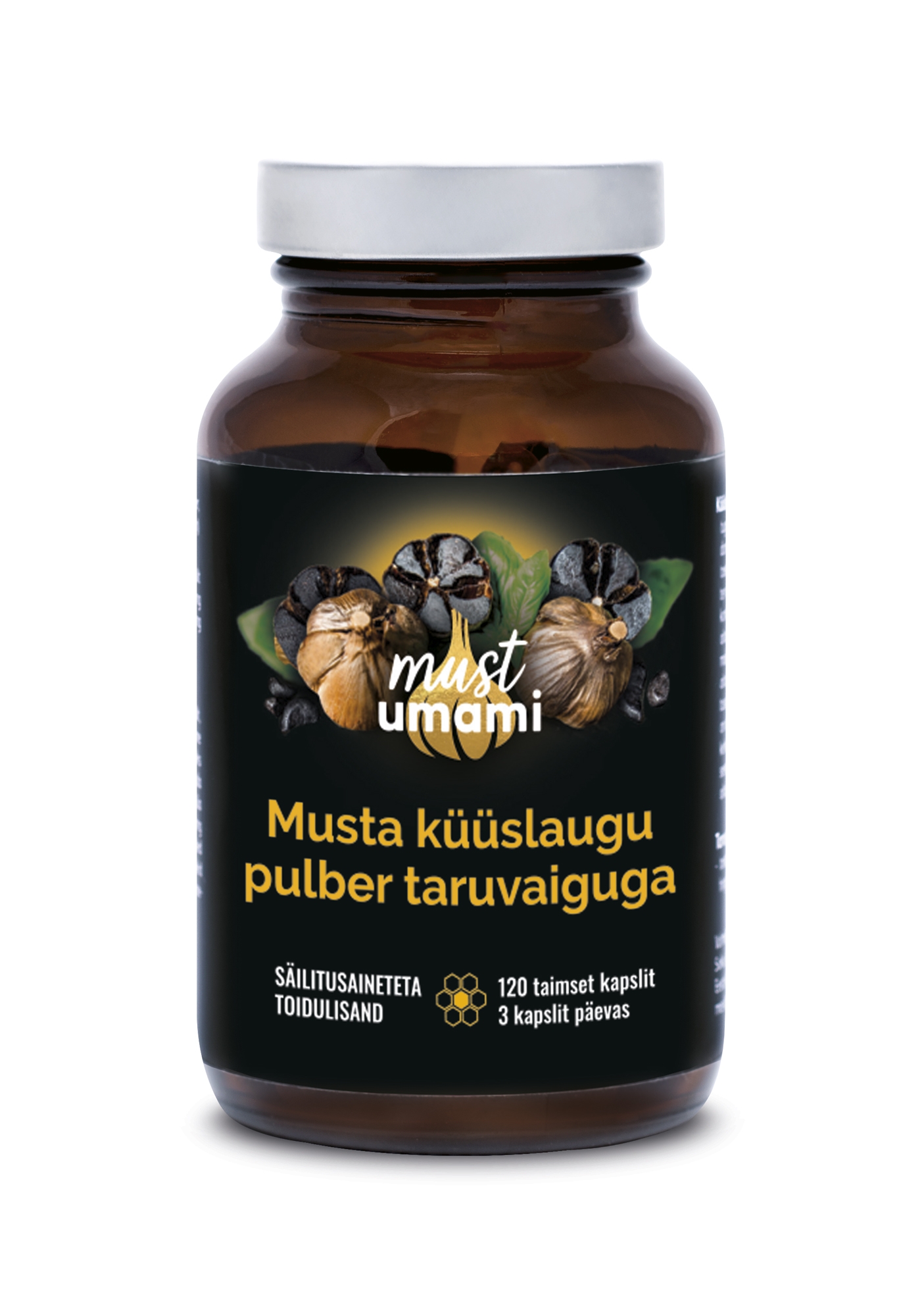MUST KÜÜSLAUK TARUVAIGUGA KAPSLID N120 (60G) - Tootepilt 