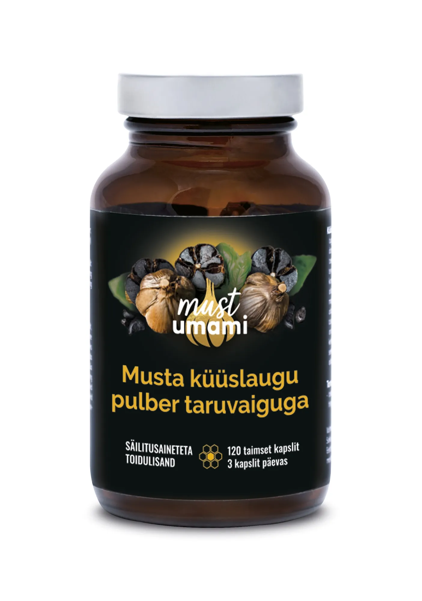 MUST KÜÜSLAUK TARUVAIGUGA KAPSLID N120 (60G) - Tootepilt 