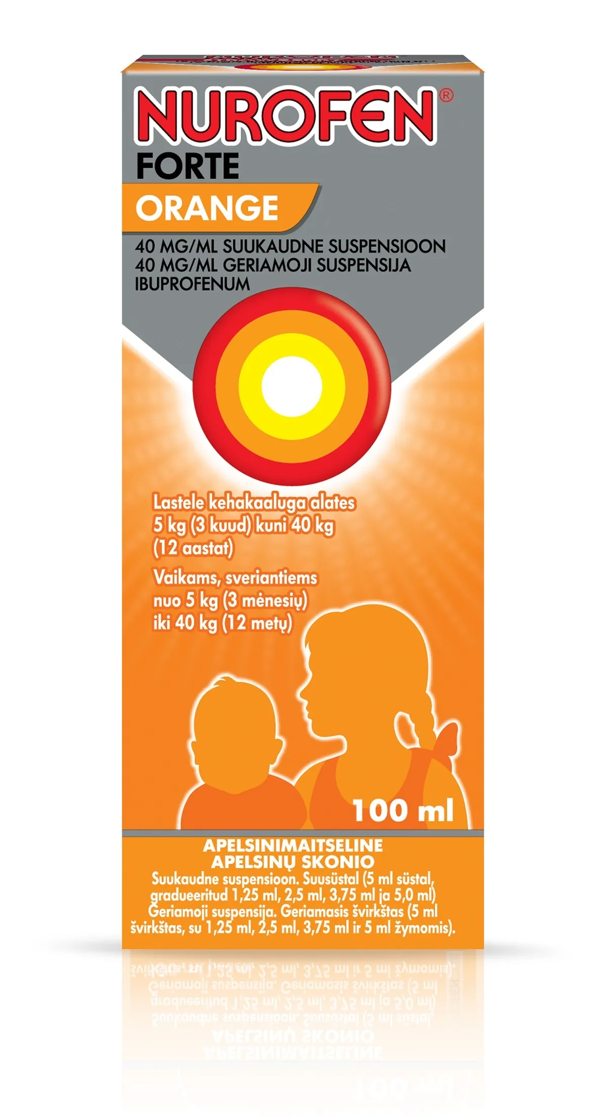 NUROFEN FORTE ORANGE SUUKAUDNE SUSP 40MG/ML 100ML - Tootepilt 