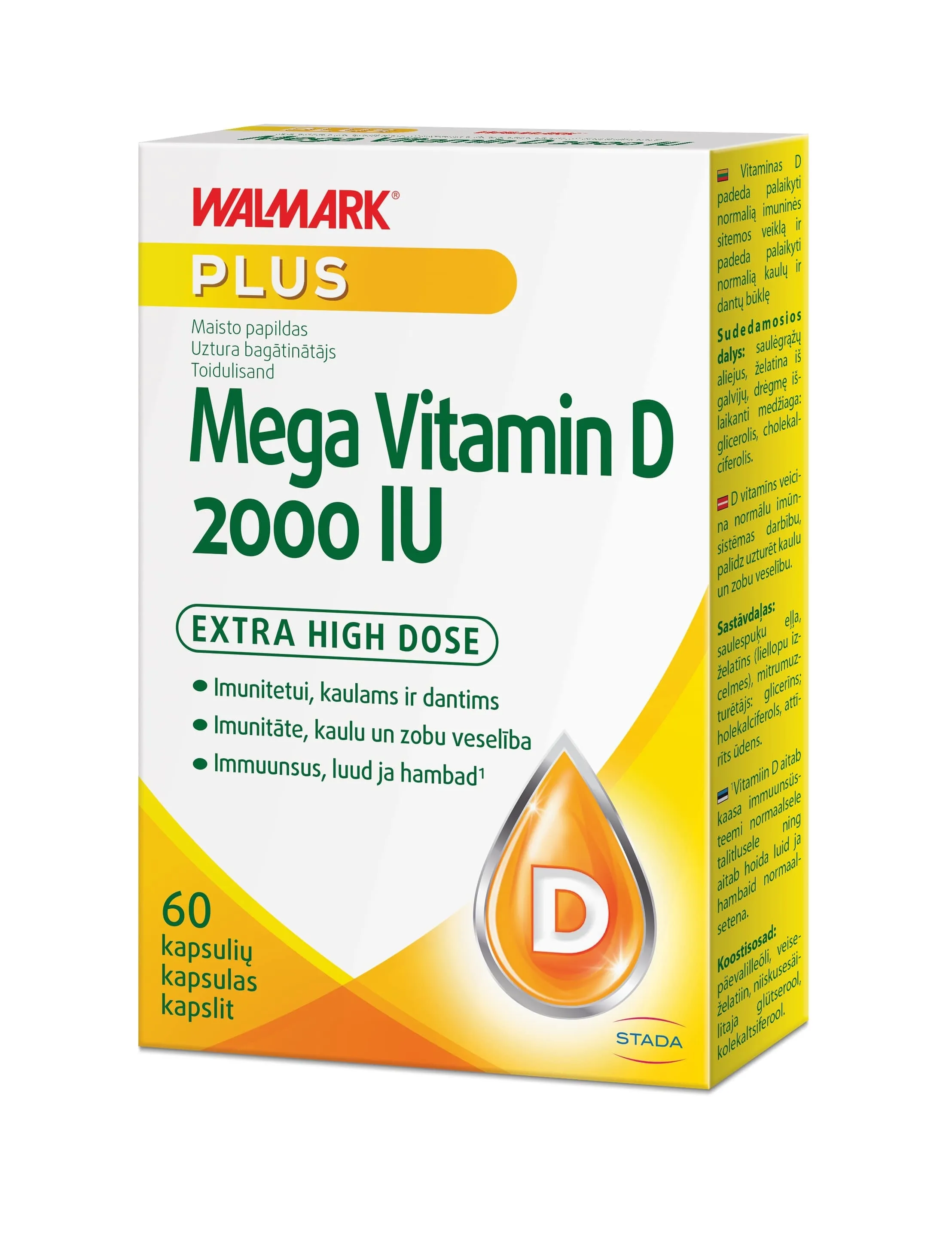 WALMARK MEGA VITAMIN D 2000IU KAPSLID N60 - Tootepilt 