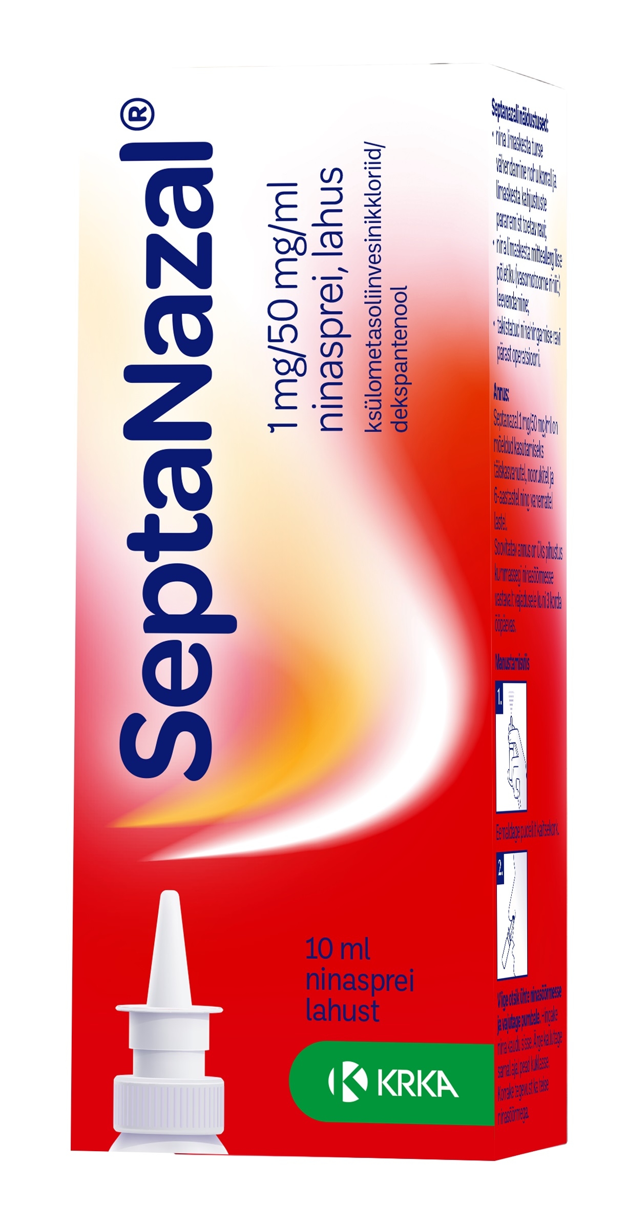 SEPTANAZAL NINASPREI 1MG+50MG/1ML 10ML N1 - Tootepilt 
